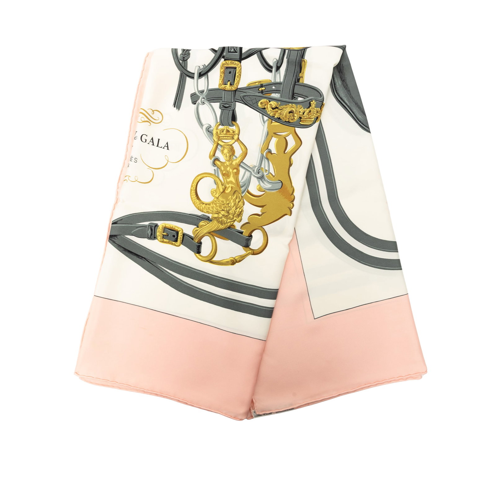 Hermes Brides de Gala 90 silk scarf in pink (1 of 6)