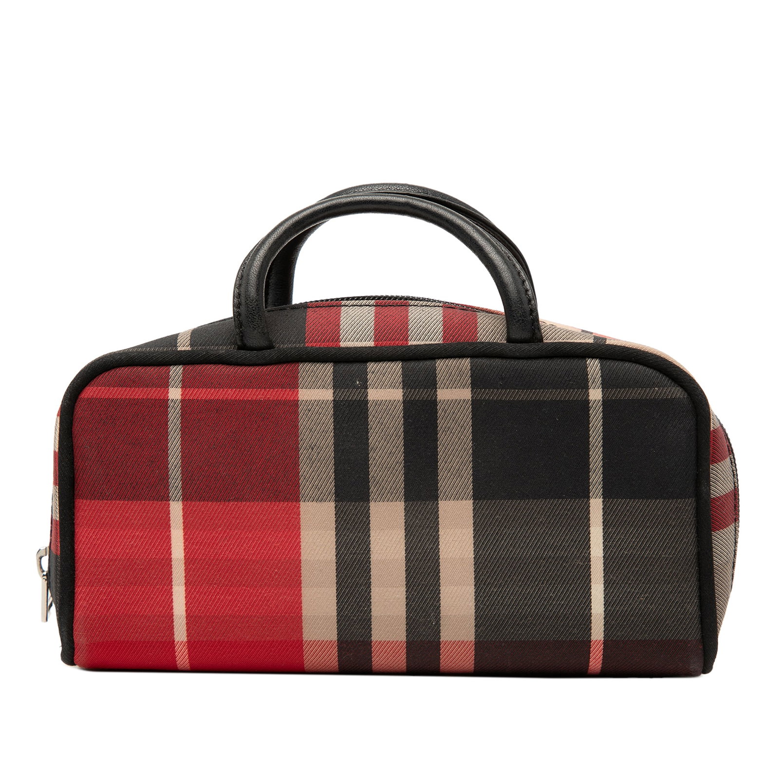 Burberry Mini Canvas Tote with Exploded Check Pattern and Leather Handles: Burberry Mini Canvas Tote with Exploded Check Pattern and Leather Handles This Burberry Mini Exploded Check Canvas Handbag features a canvas body with the brand's iconic check pattern, complemented by