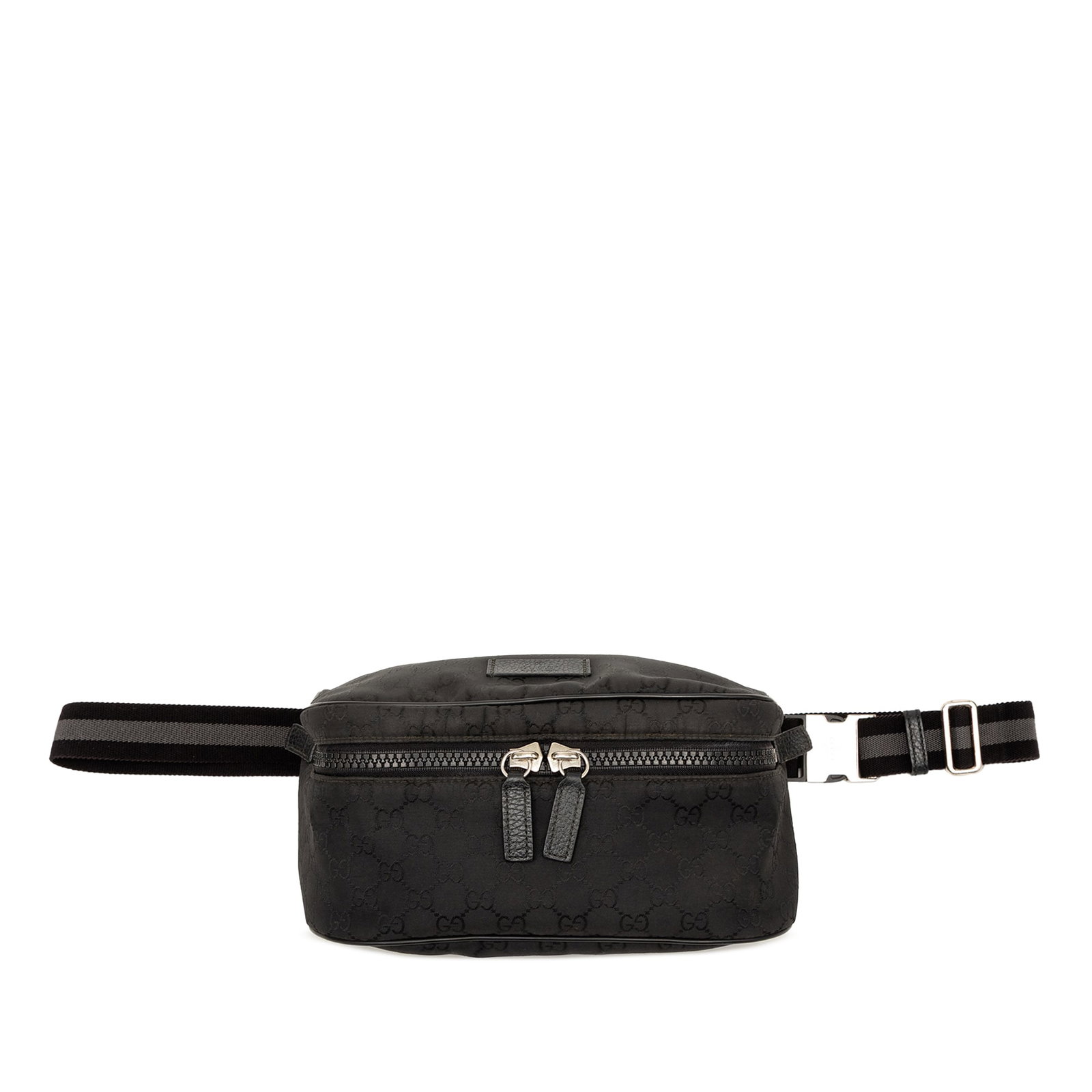 Gucci GG Nylon Web waist bag in black fabric (1 of 7)