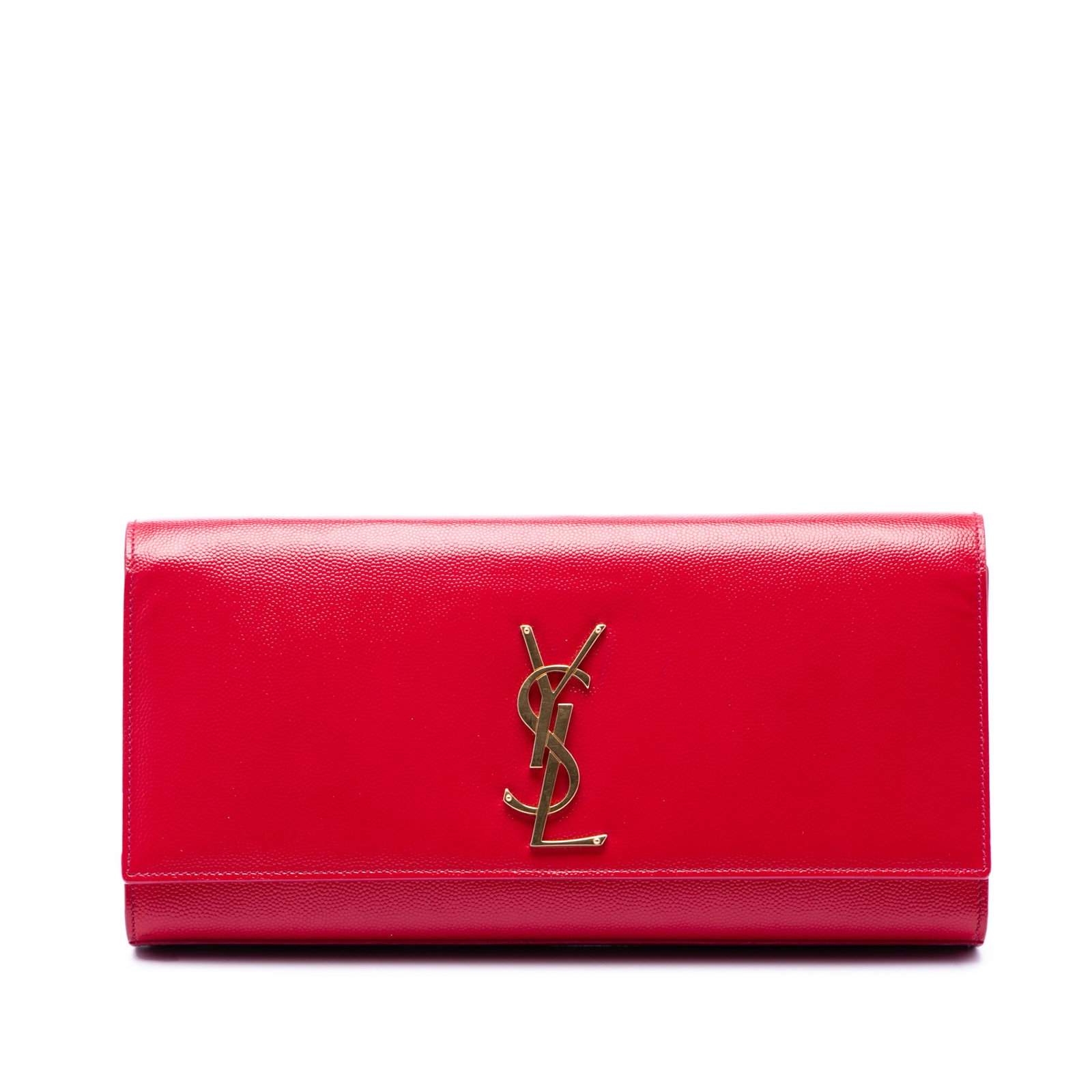 Saint Laurent Cassandre Monogram Grain de Poudre Leather Clutch (1 of 6)