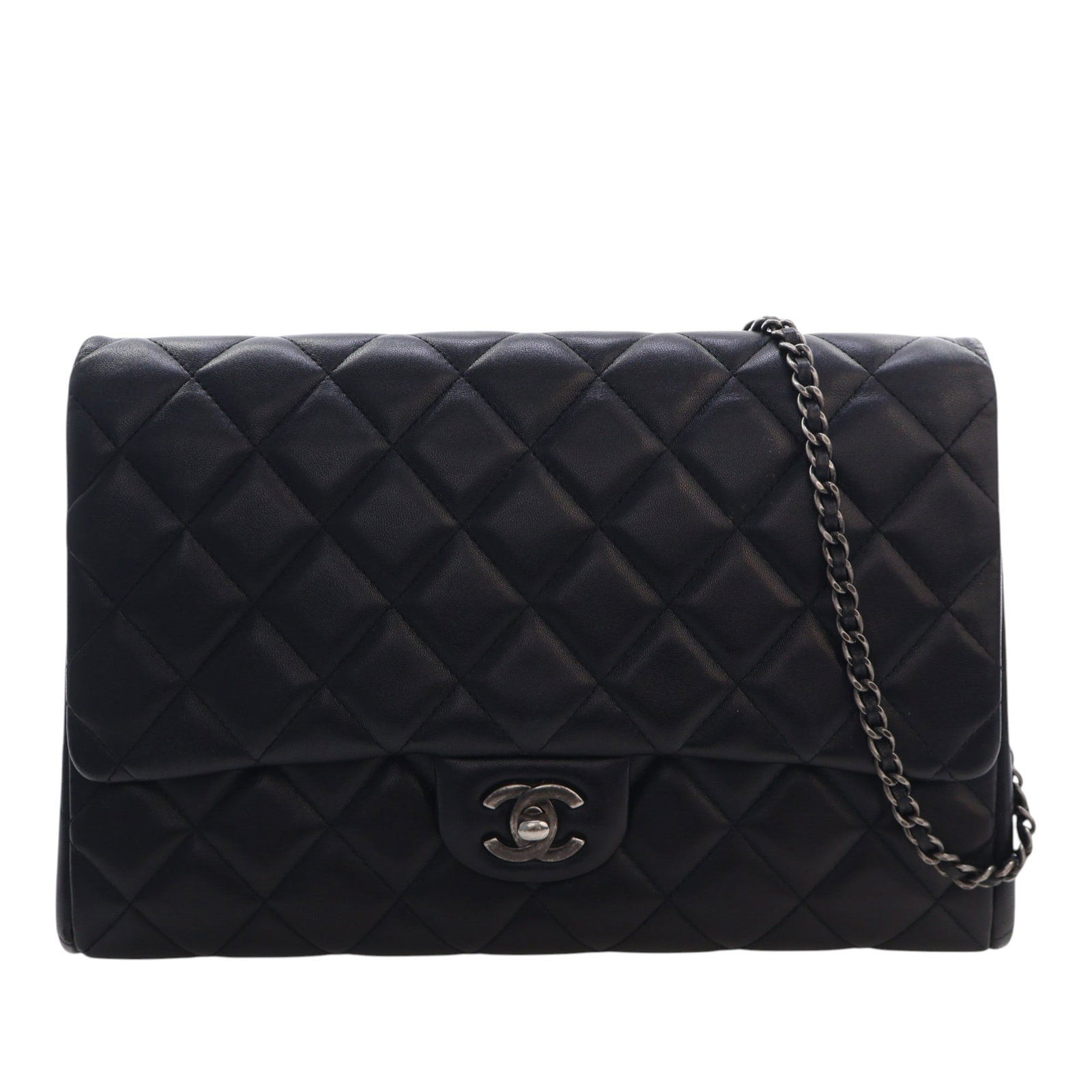 Chanel CC Flap Clutch with Chain Quilted Black Lambskin (1 of 15)