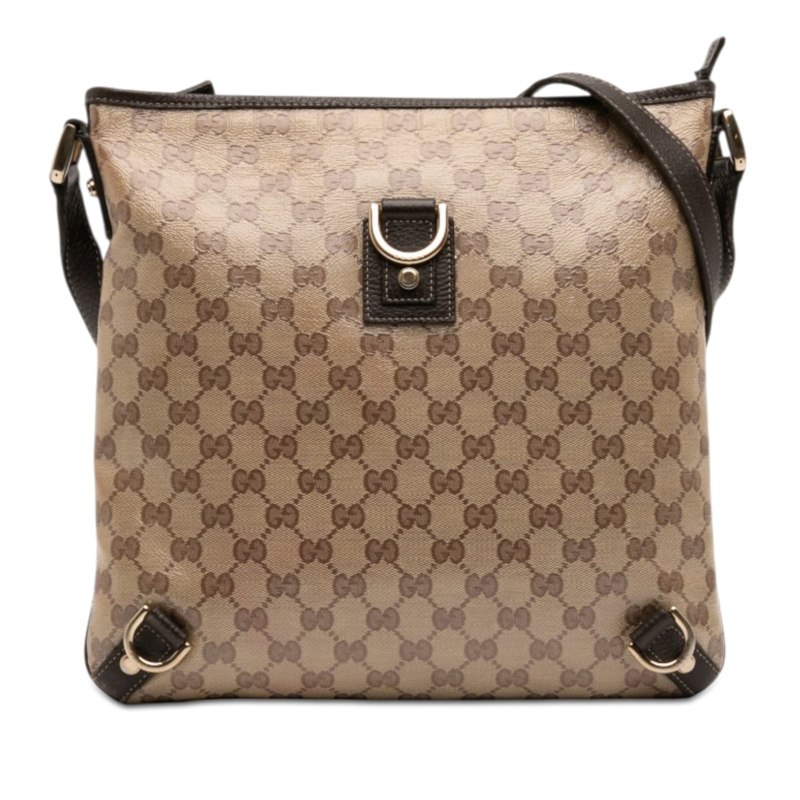 Gucci Abbey D Ring GG Crystal crossbody bag beige: Gucci Abbey D Ring GG Crystal crossbody bag beige Gucci GG Crystal Abbey D Ring Crossbody bag with a coated canvas body, leather trim, an adjustable flat leather strap, top zip closure, and an interio