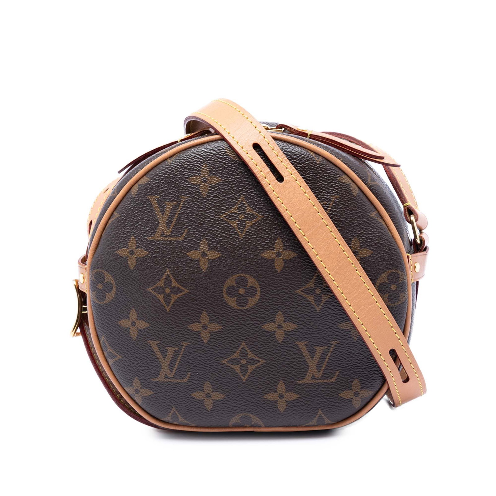 Louis Vuitton Boite Chapeau Souple PM Monogram Crossbody Bag: Louis Vuitton Boite Chapeau Souple PM Monogram Crossbody Bag The Louis Vuitton Monogram Boite Chapeau Souple PM is a compact bag featuring a monogram canvas body with vachetta leather trim, an adjusta