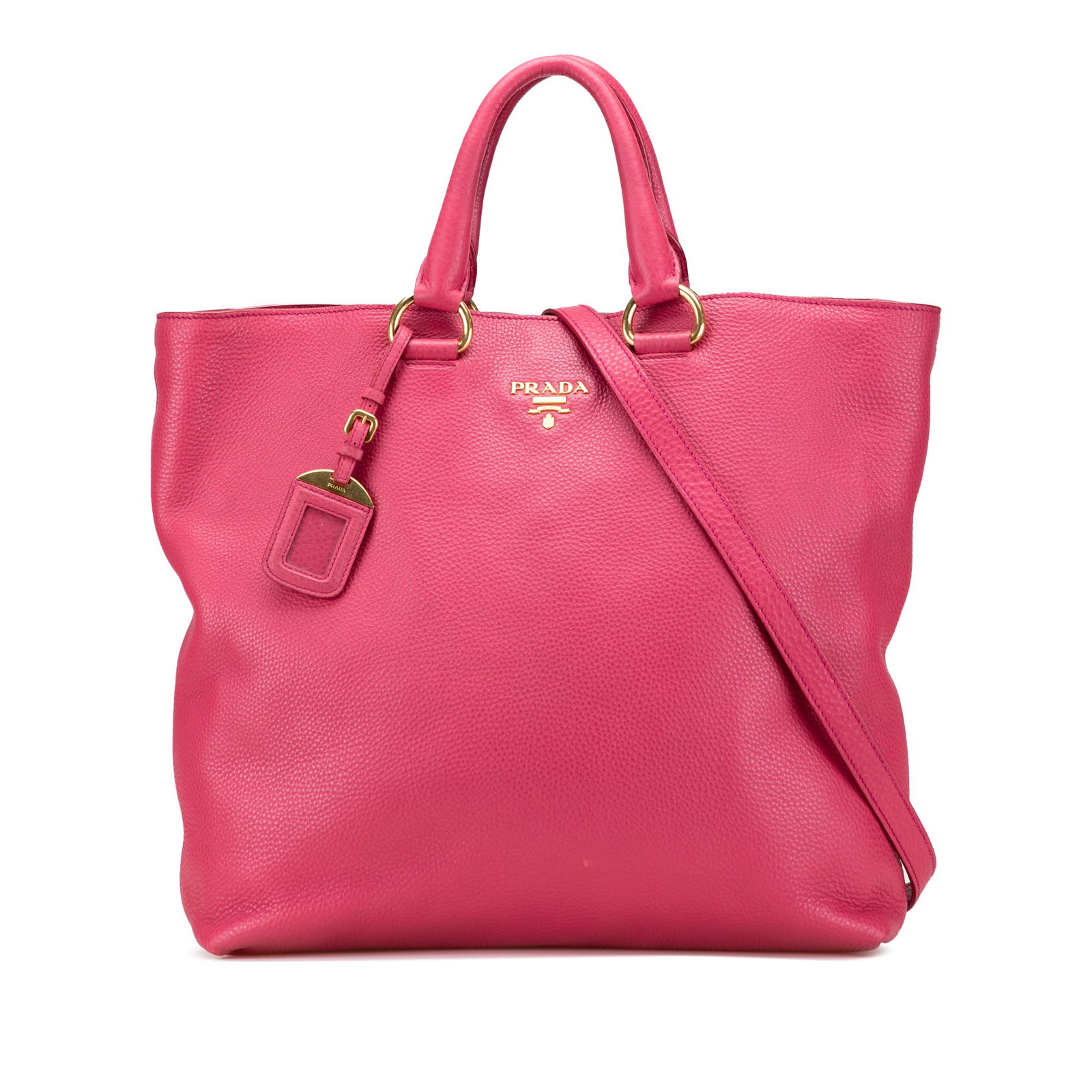 Prada Vitello Daino Pink Convertible Tote Bag Italy: Prada Vitello Daino Pink Convertible Tote Bag Italy The Prada Vitello Daino Open Convertible Tote is a stylish and versatile bag made from high-quality leather. It features a spacious leather body wit