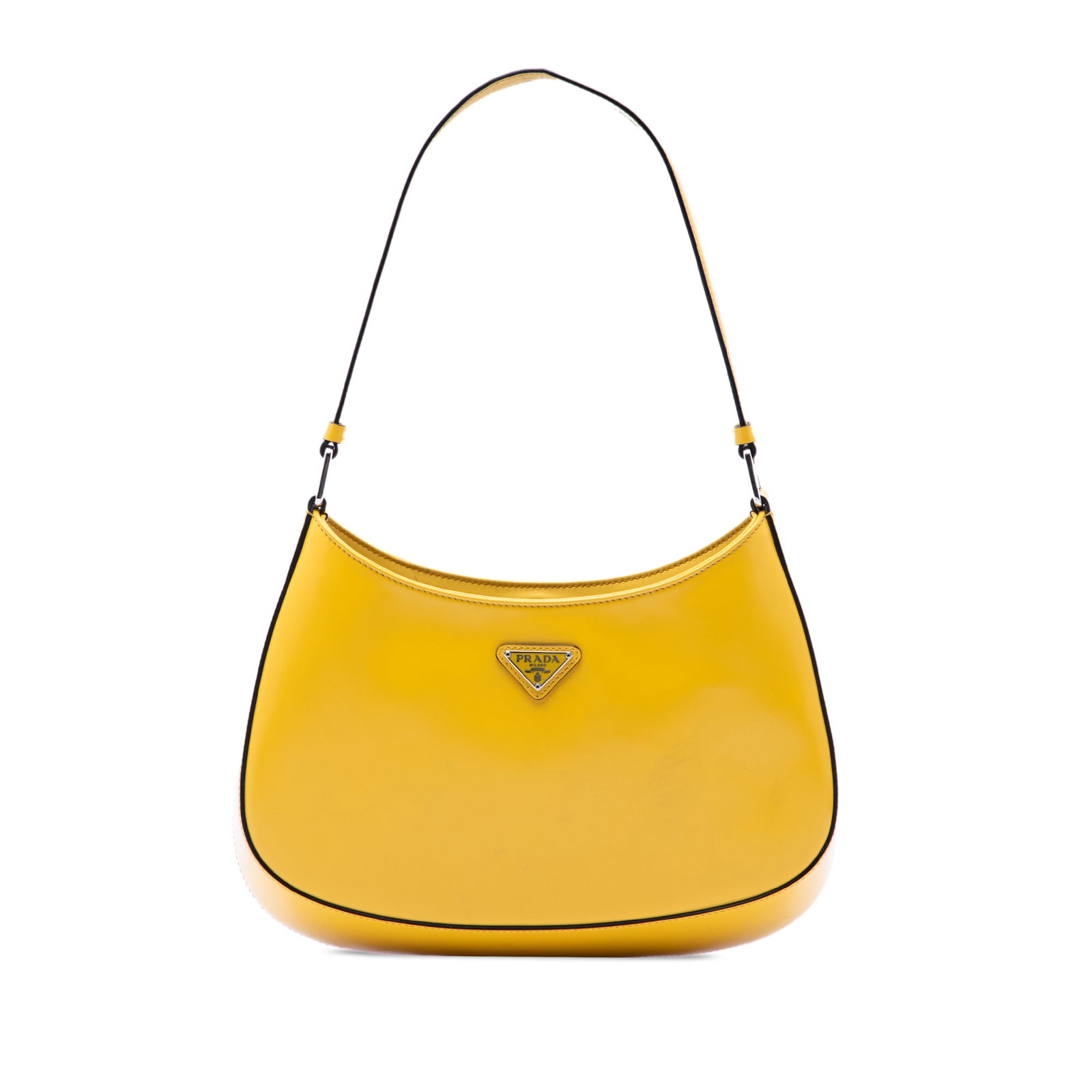 Prada Cleo yellow brushed leather shoulder bag (1 of 6)