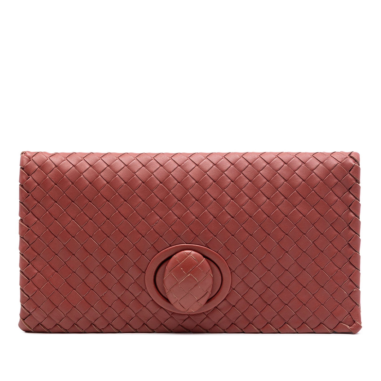 Bottega Veneta Intrecciato leather flap clutch with turn lock (1 of 7)