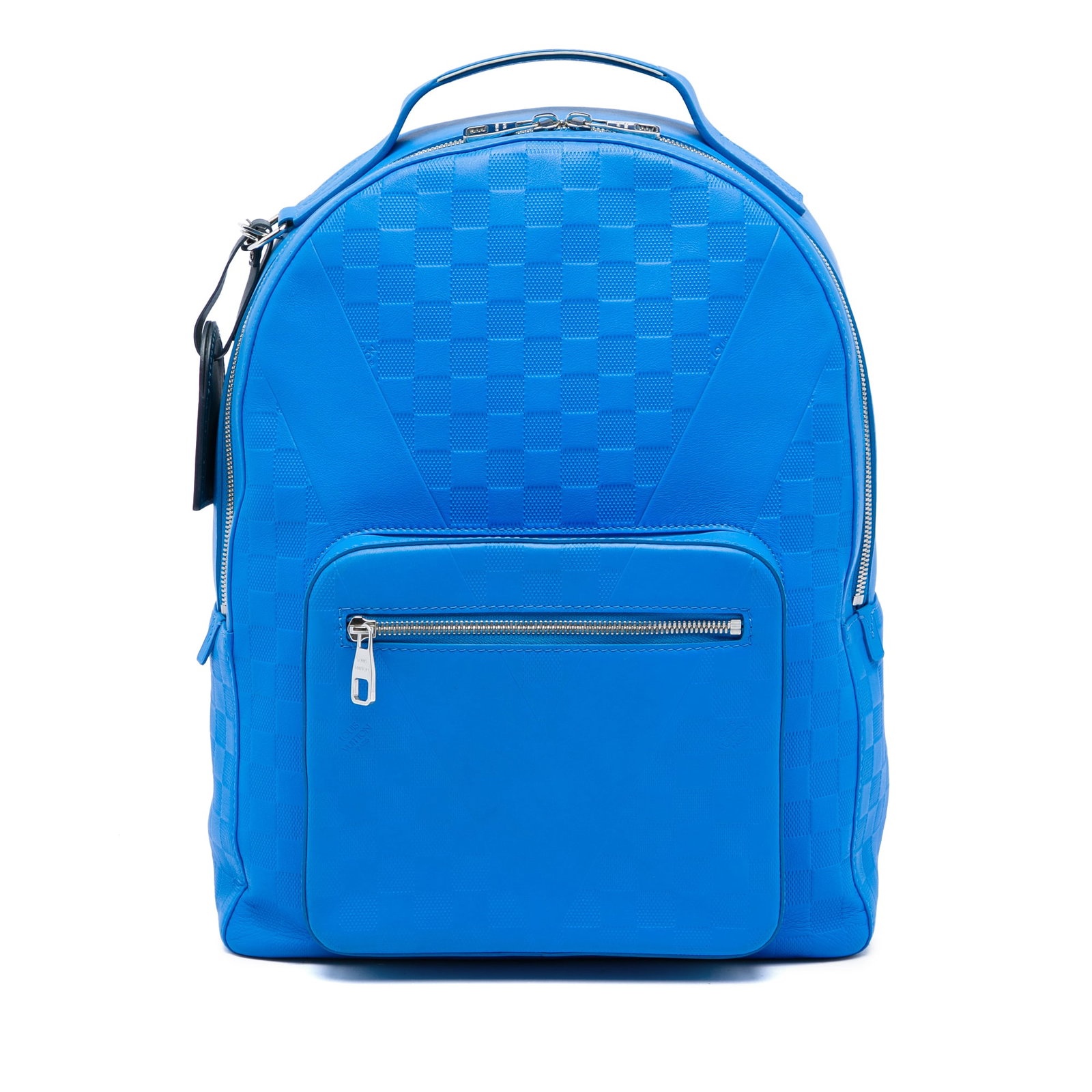 Louis Vuitton Damier Infini Josh blue leather backpack: Louis Vuitton Damier Infini Josh blue leather backpack Louis Vuitton Damier Infini Josh backpack in blue leather with a top handle, adjustable back straps, top zip closure, an exterior front zip pocke