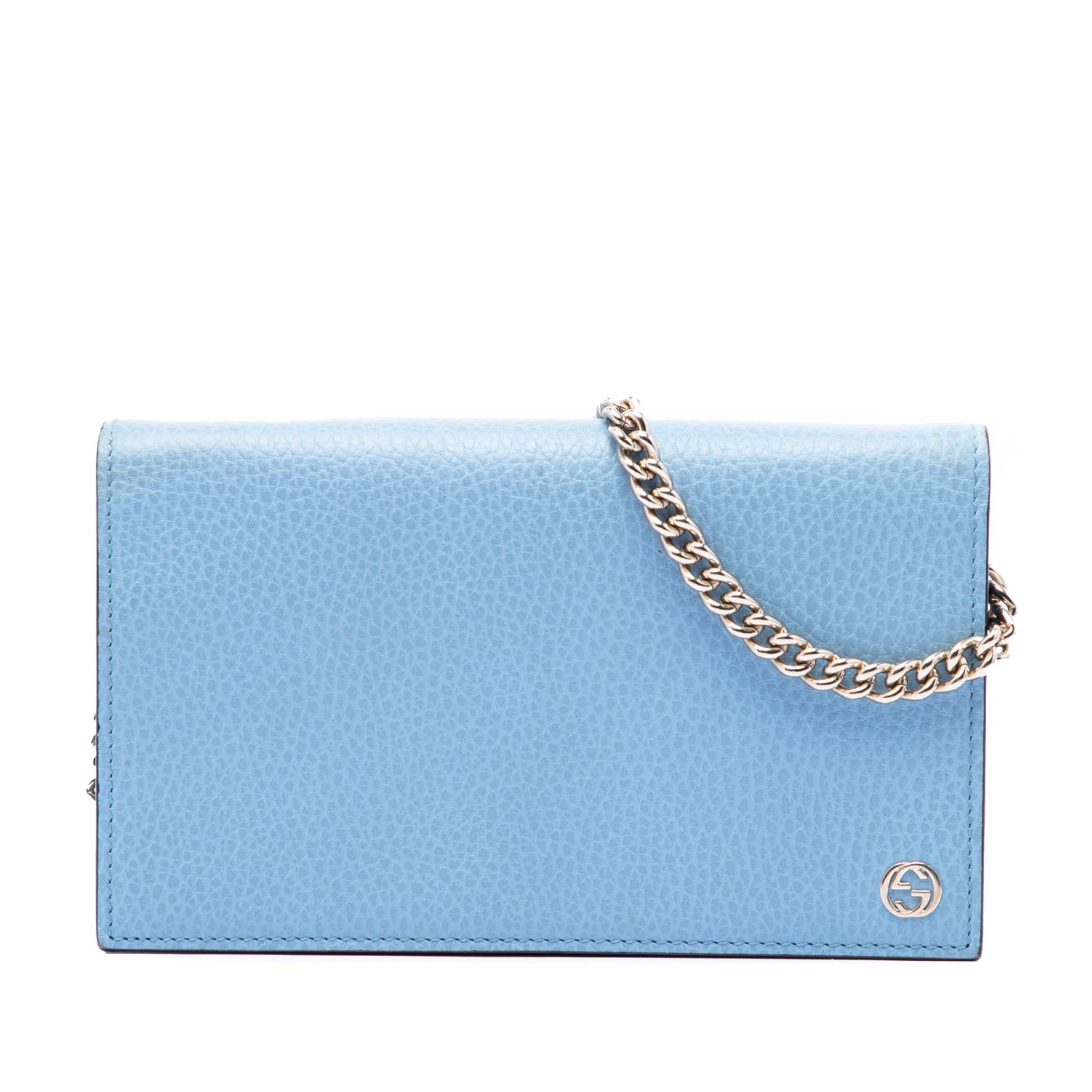 Gucci Betty Wallet on Chain Blue Calfskin Leather Bag: Gucci Betty Wallet on Chain Blue Calfskin Leather Bag Gucci Betty Wallet on Chain in blue calfskin leather. This wallet-on-chain features a front flap with magnetic snap closure, chain-link strap, and