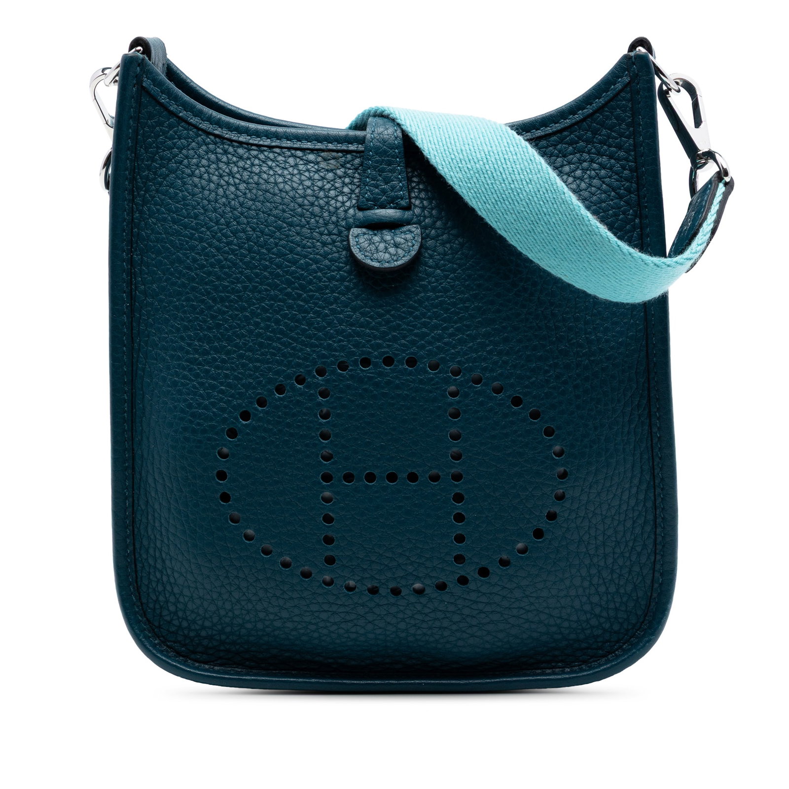 Hermes Evelyne 16 Amazone Clemence Leather Shoulder Bag: Hermes Evelyne 16 Amazone Clemence Leather Shoulder Bag The Hermes Evelyne 16 Amazone is a bag crafted with a Clemence leather body and a detachable flat canvas strap. It features an open top with a l