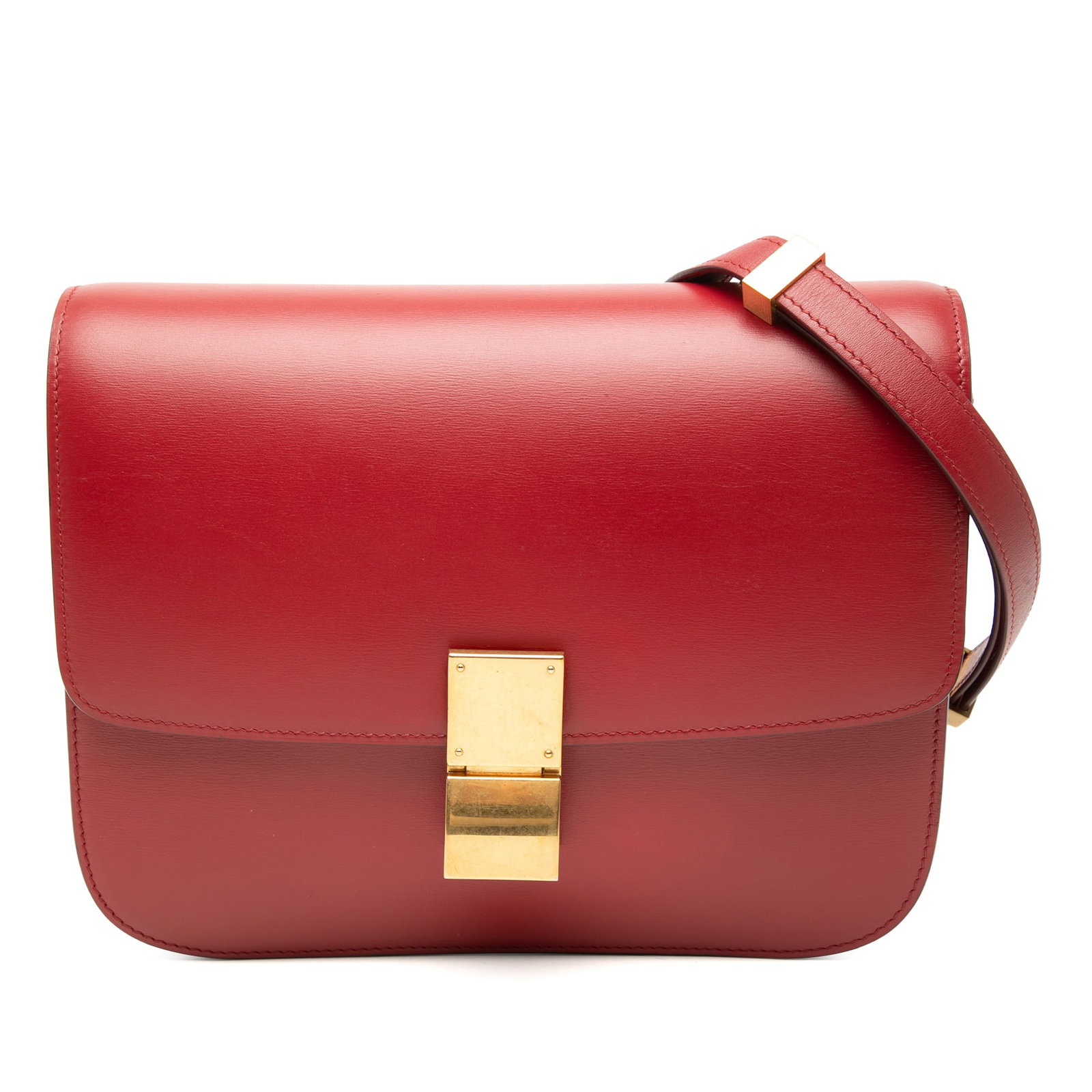 Celine red leather Medium Calfskin Classic Box crossbody bag (1 of 7)