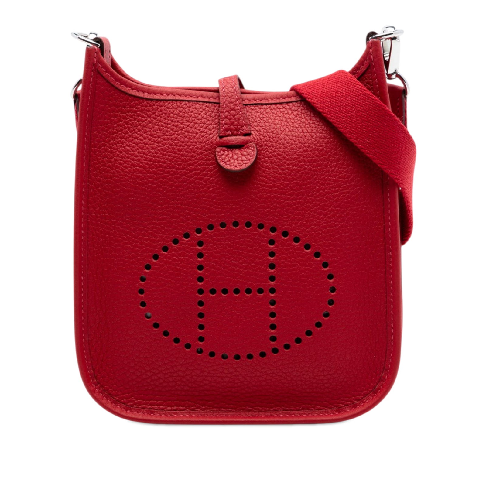 Hermes Evelyne I TPM Clemence Leather Shoulder Bag Rouge Piment: Hermes Evelyne I TPM Clemence Leather Shoulder Bag Rouge Piment Hermes Evelyne I TPM in Rouge Piment Clemence leather. This shoulder bag features a detachable flat strap and an open top with tuck clos