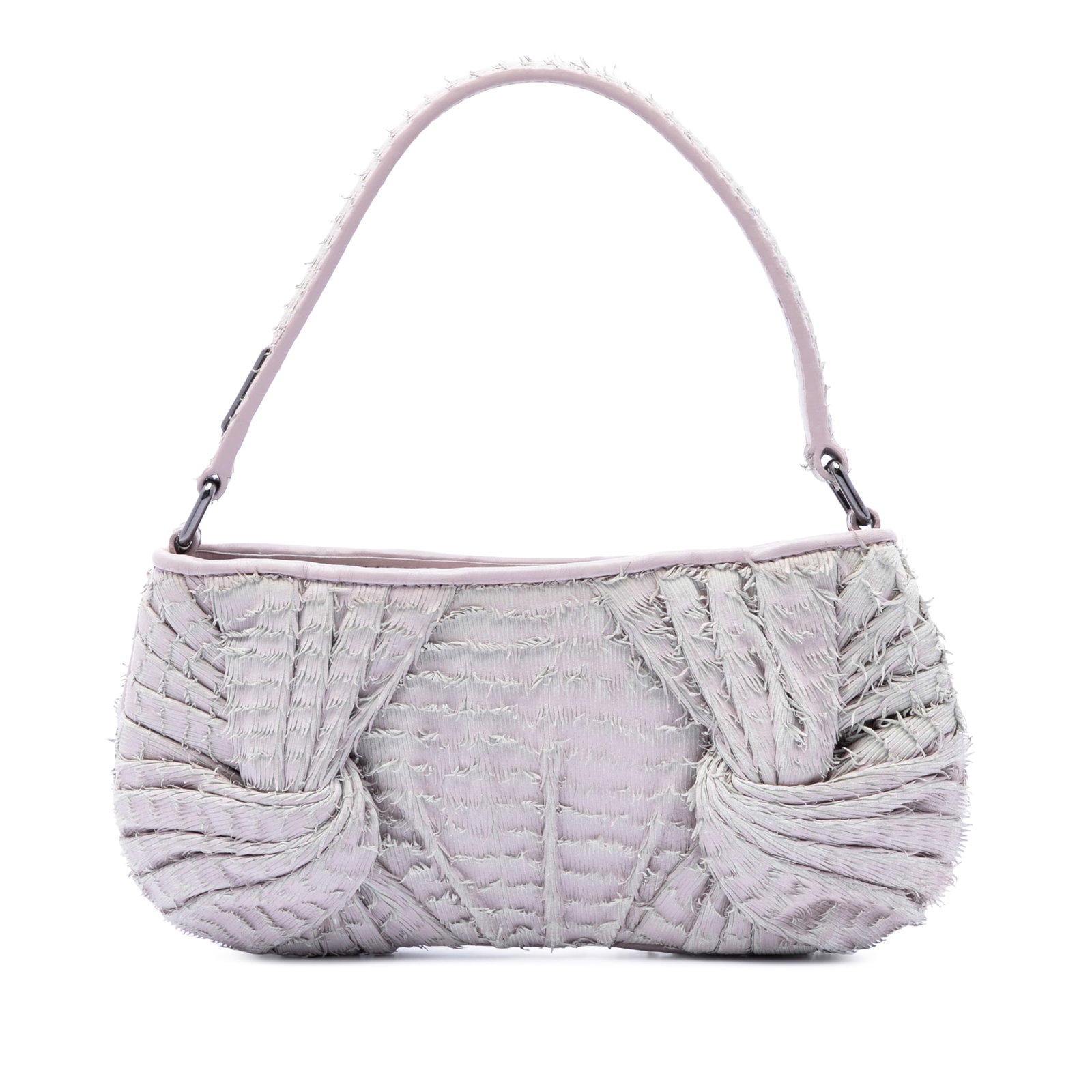 Burberry Prorsum purple fringed lambskin shoulder bag: Burberry Prorsum purple fringed lambskin shoulder bag This Burberry Prorsum shoulder bag is crafted from purple lambskin leather and features distinctive fringe detailing on both the body and flat sho