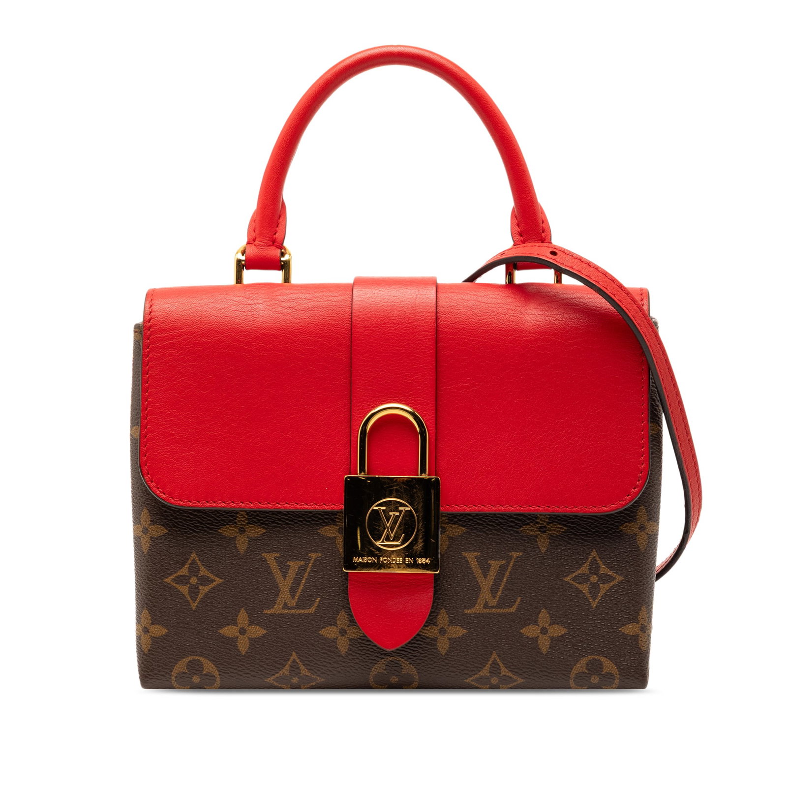 Louis Vuitton Locky BB Monogram Canvas Top Handle Bag: Louis Vuitton Locky BB Monogram Canvas Top Handle Bag This Louis Vuitton Monogram Locky BB bag features a monogram canvas body with a rolled leather top handle and a detachable flat leather strap. The
