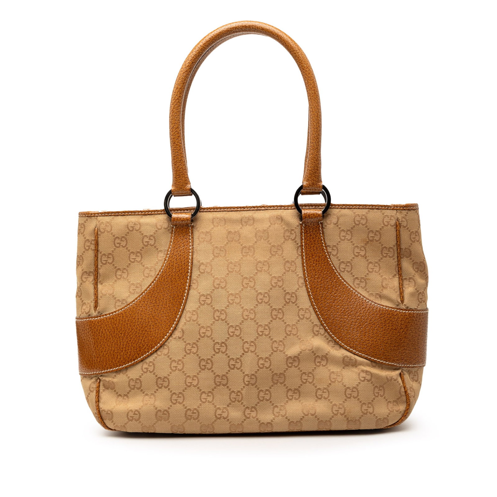 Gucci Beige Canvas Tote Bag GG Model Italy: Gucci Beige Canvas Tote Bag GG Model Italy This Gucci GG Canvas Tote features a beige canvas body with leather trim and rolled leather straps. The design includes an open top with a magnetic closure a