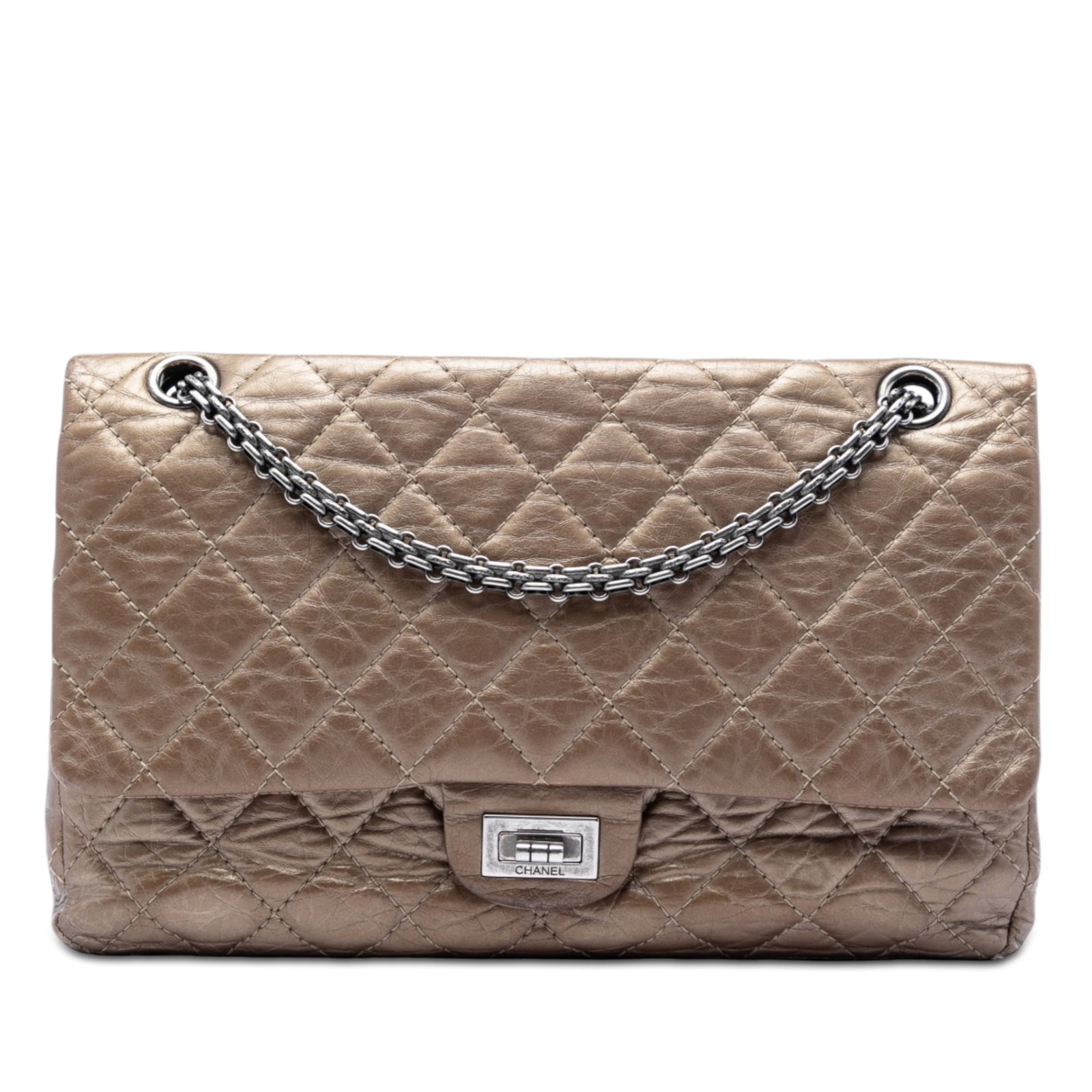 Chanel Reissue 2.55 226 metallic quilted aged calfskin shoulder bag (1 of 6)