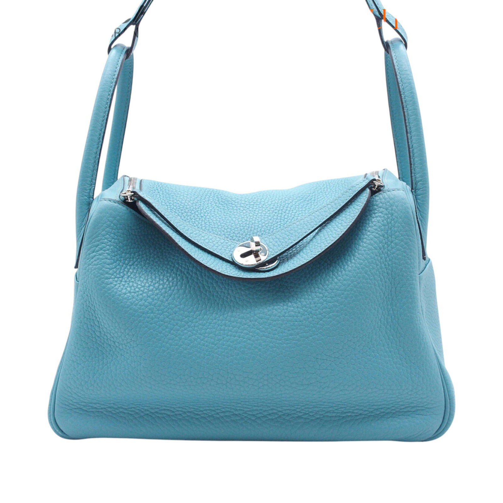 Hermes Lindy 30 Bleu Atoll Clemence Leather Handbag (1 of 17)