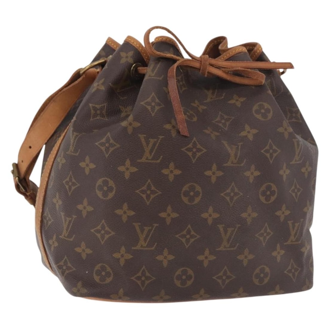 Louis Vuitton M42226 Petit Noe Monogram Canvas Shoulder Bag: Louis Vuitton M42226 Petit Noe Monogram Canvas Shoulder Bag Louis Vuitton Petit Noe shoulder bag in Monogram canvas, made in France. This women's bag is a heavily used piece with visible wear througho