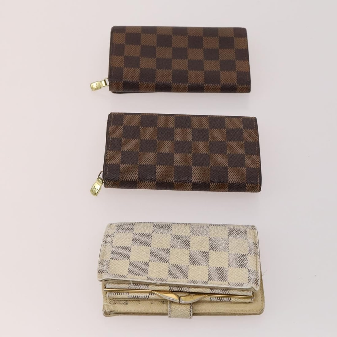 10 Louis Vuitton Damier Ebene canvas wallets bundle - 12