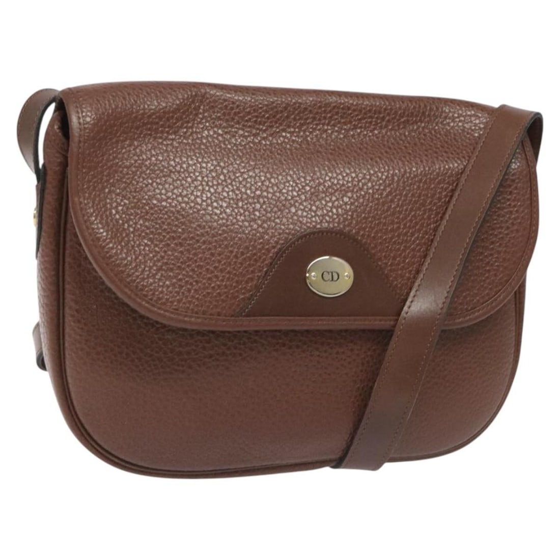 Christian Dior Vintage CD Flap Brown Leather Shoulder Bag: Christian Dior Vintage CD Flap Brown Leather Shoulder Bag Vintage Christian Dior CD Flap bag in brown leather. This piece is in good vintage condition with honest wear. The exterior shows some loss of