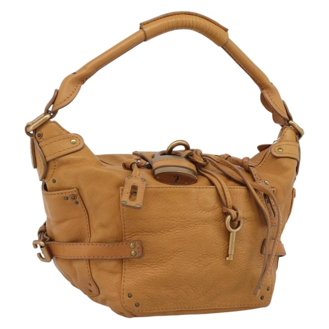 Chloe Paddington Leather Shoulder Bag Brown with Dust Bag Italy: Chloe Paddington Leather Shoulder Bag Brown with Dust Bag Italy Chloe Paddington shoulder bag in brown, gold, and silver leather. It comes with a dust bag and was made in Italy. The bag shows reasonab
