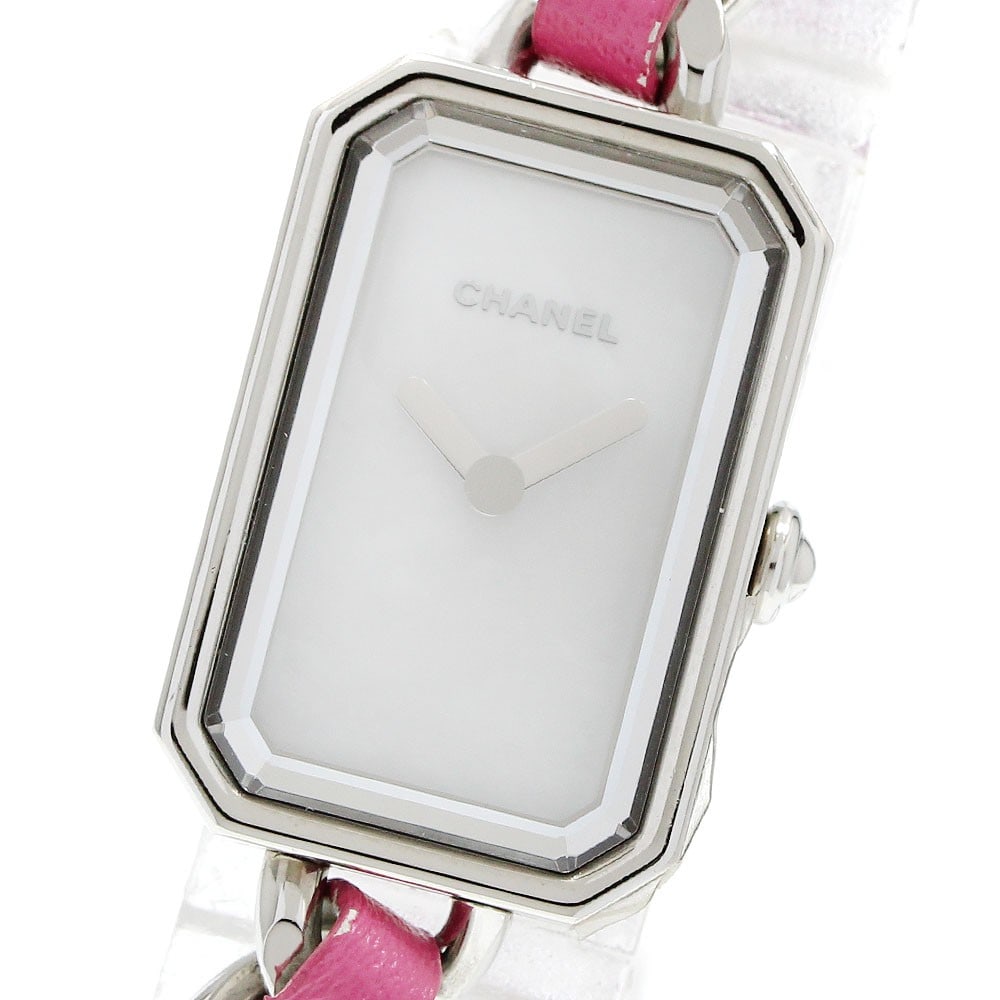 CHANEL Premiere Lockpop H4557 womens quartz wristwatch: CHANEL Premiere Lockpop H4557 womens quartz wristwatch Pre-owned CHANEL Premiere Rock Pop quartz women's wristwatch with a white mother-of-pearl dial. This watch features a stainless steel case and a 