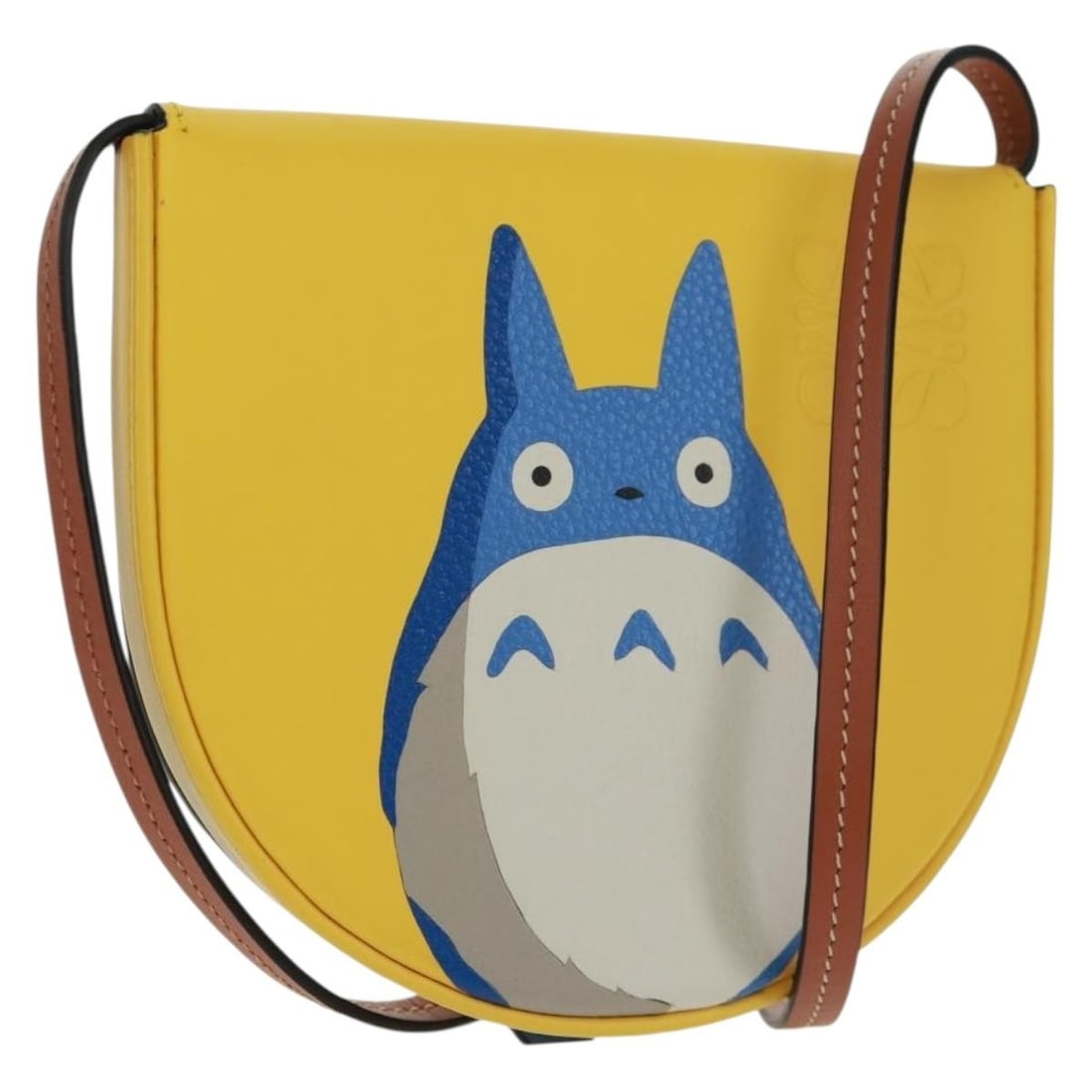 Loewe Studio Ghibli Totoro Medium Yellow Leather Mini Heel Pouch Bag: Loewe Studio Ghibli Totoro Medium Yellow Leather Mini Heel Pouch Bag This LOEWE x Studio Ghibli My Neighbor Totoro Mini Heel Pouch is crafted from yellow leather and designed as a compact shoulder bag