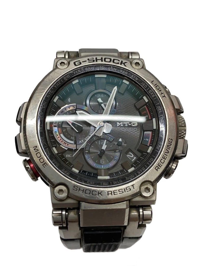 Casio MTG-B1000-1AJF G-Shock solar wristwatch silver: Casio MTG-B1000-1AJF G-Shock solar wristwatch silver This CASIO G-SHOCK MT-G Series MTG-B1000-1AJF wristwatch features a robust Core Guard Structure and solar-powered functionality. Designed for men, 