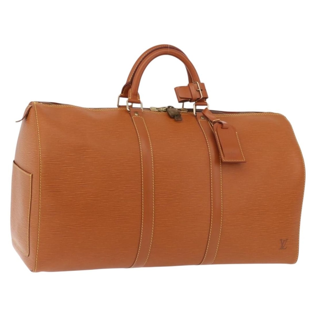 Louis Vuitton M42968 Keepall 50 Brown Epi Leather Boston Bag: Louis Vuitton M42968 Keepall 50 Brown Epi Leather Boston Bag Louis Vuitton Epi Keepall 50 Boston Bag in brown Epi leather. This bag is made in France and comes with the listed accessories, including a