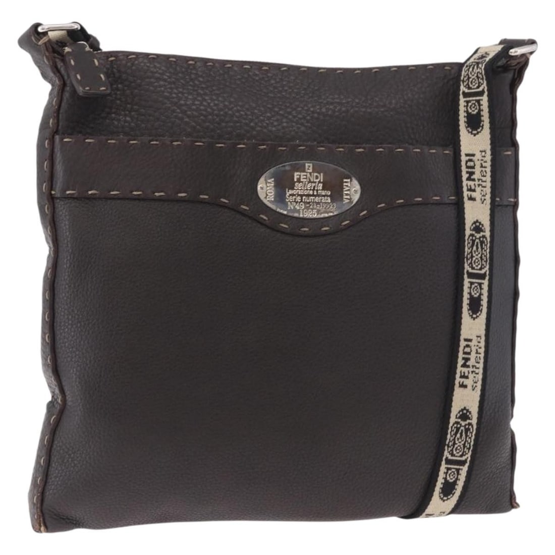 FENDI Celeria black leather shoulder bag with silver tone hardware: FENDI Celeria black leather shoulder bag with silver tone hardware Authentic Fendi Celeria shoulder bag in black leather with silver-tone accents. This women's shoulder bag is made in Italy and featur