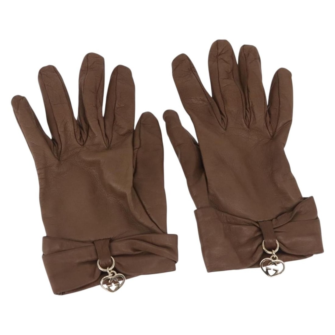 Gucci Brown Leather Womens Gloves Made in Italy: Gucci Brown Leather Womens Gloves Made in Italy Authentic Gucci women's brown leather gloves made in Italy. This pair includes the dust bag and item box. Condition is rated B with reasonable wear and 