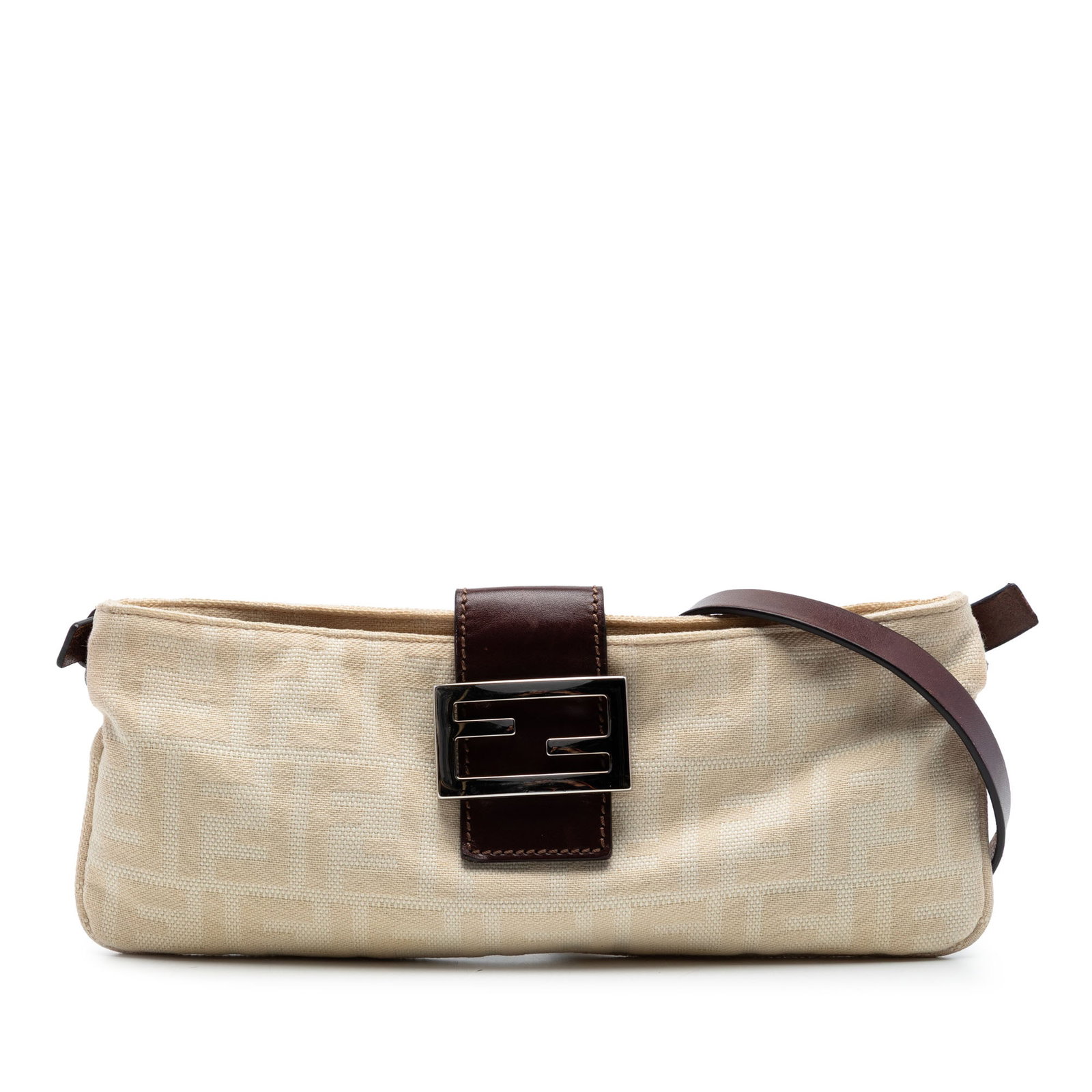 Fendi Zucca crossbody bag in beige canvas: Fendi Zucca crossbody bag in beige canvas Fendi Zucca Canvas Crossbody bag with a canvas body, adjustable flat leather strap, top zip closure, flap strap with magnetic snap closure, and an interior zi