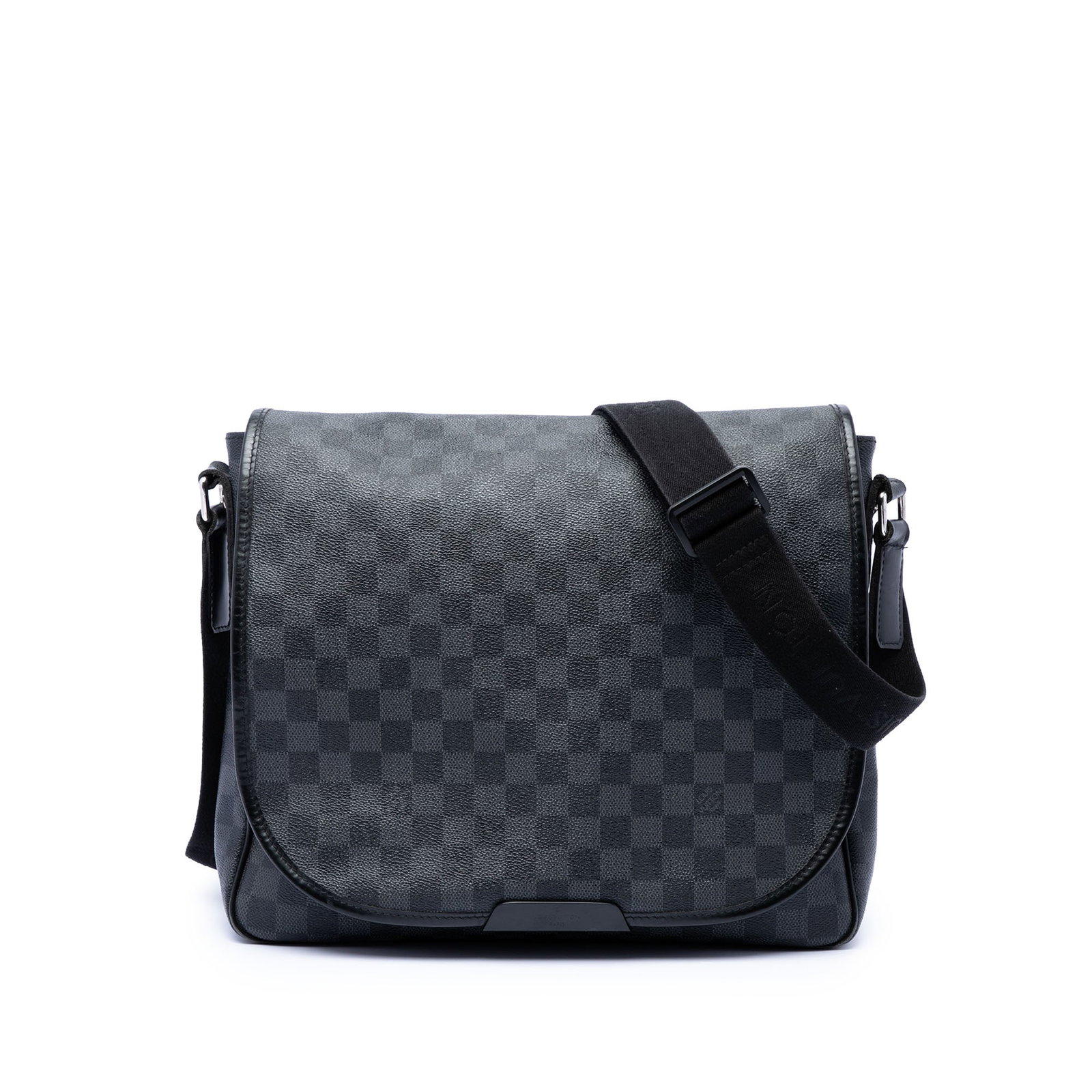 Louis Vuitton Daniel MM Damier Graphite Messenger Bag Black: Louis Vuitton Daniel MM Damier Graphite Messenger Bag Black Louis Vuitton Damier Graphite Daniel MM bag in black Damier Graphite canvas with leather trim. It features an adjustable flat canvas shoulde