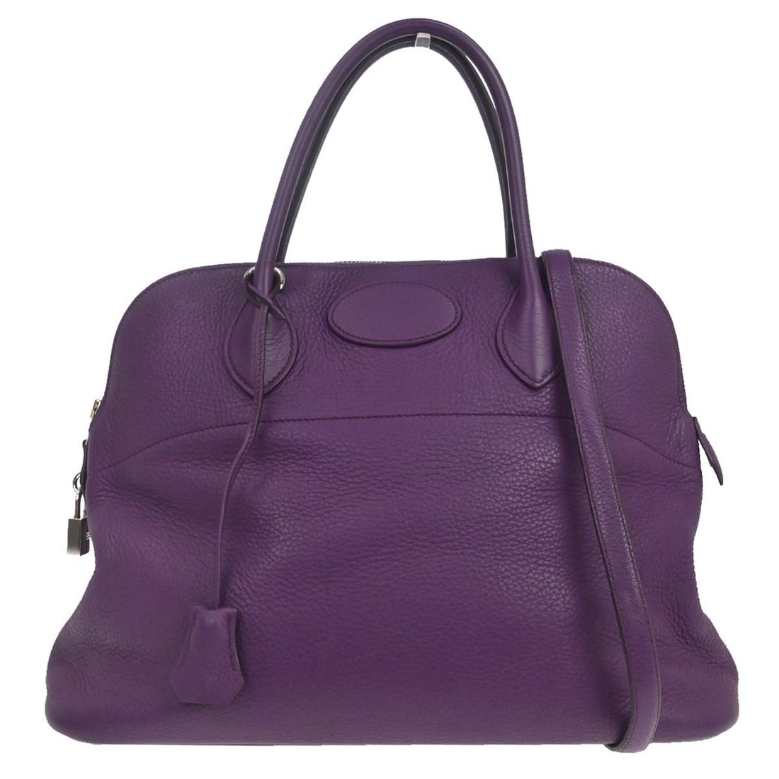 Hermes Bolide Purple Leather Handbag 36cm: Hermes Bolide Purple Leather Handbag 36cm Hermes Bolide handbag for women in purple leather. The bag is made of Taurillon leather and measures 36 cm x 28 cm x 15 cm. Condition is noted as good, with l