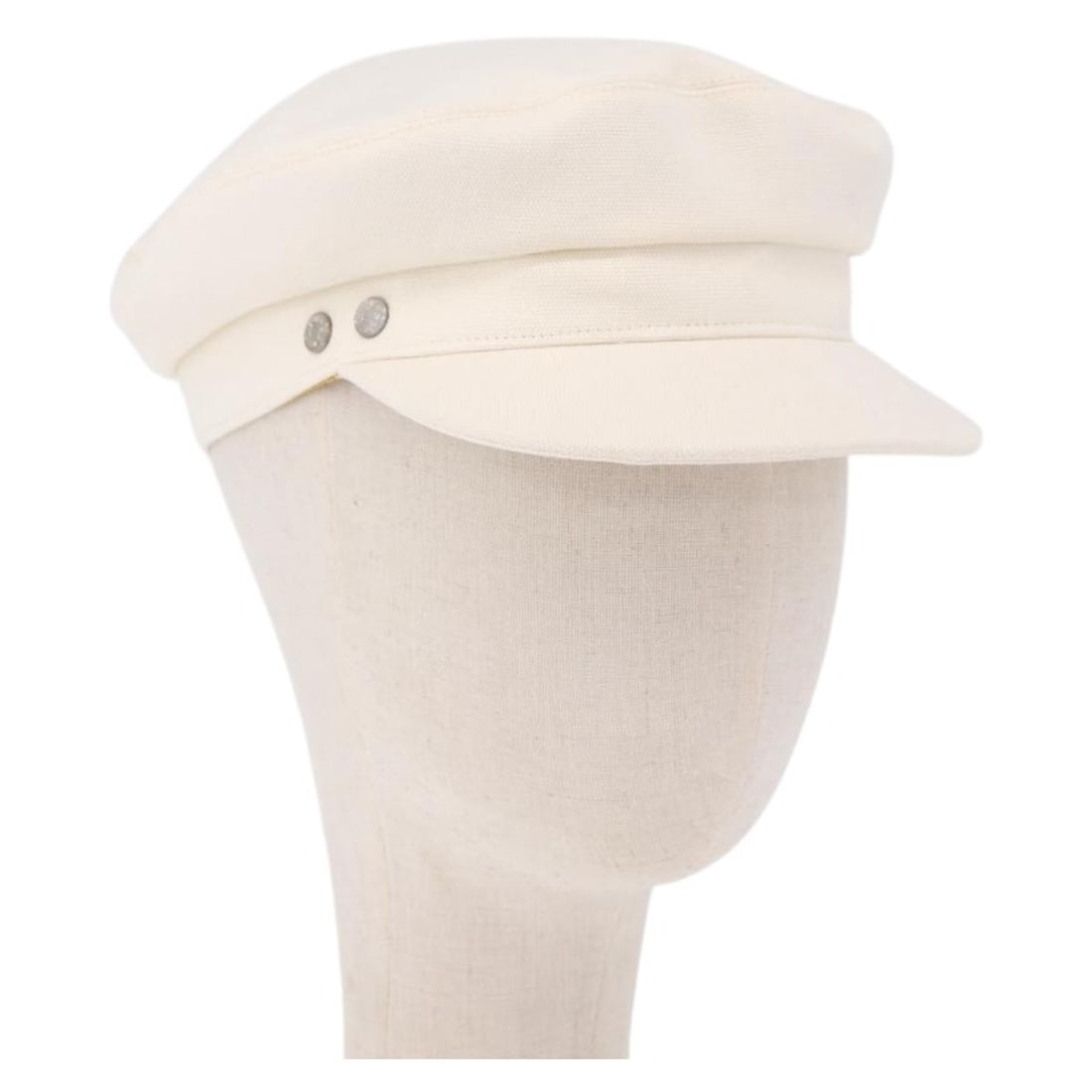 Hermes White Canvas Women's Casquette Hat Made in France (1 of 13)