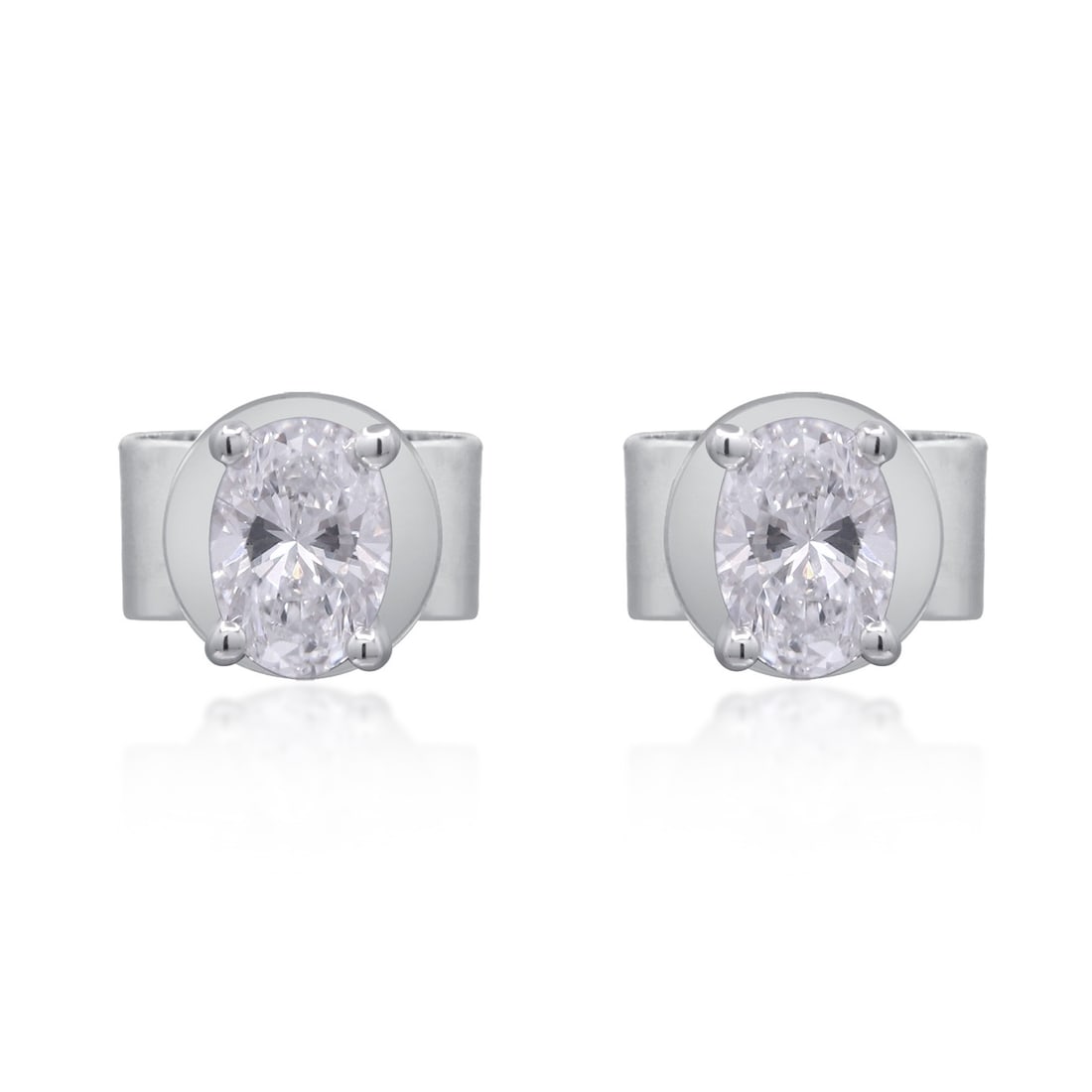 14K White Gold Oval Lab Grown Diamond Earrings 0.50 ctw: 14K White Gold Oval Lab Grown Diamond Earrings 0.50 ctw Pre-owned unisex earrings featuring oval lab-grown diamonds in white gold. This pair offers a clean, classic look and comes without original box
