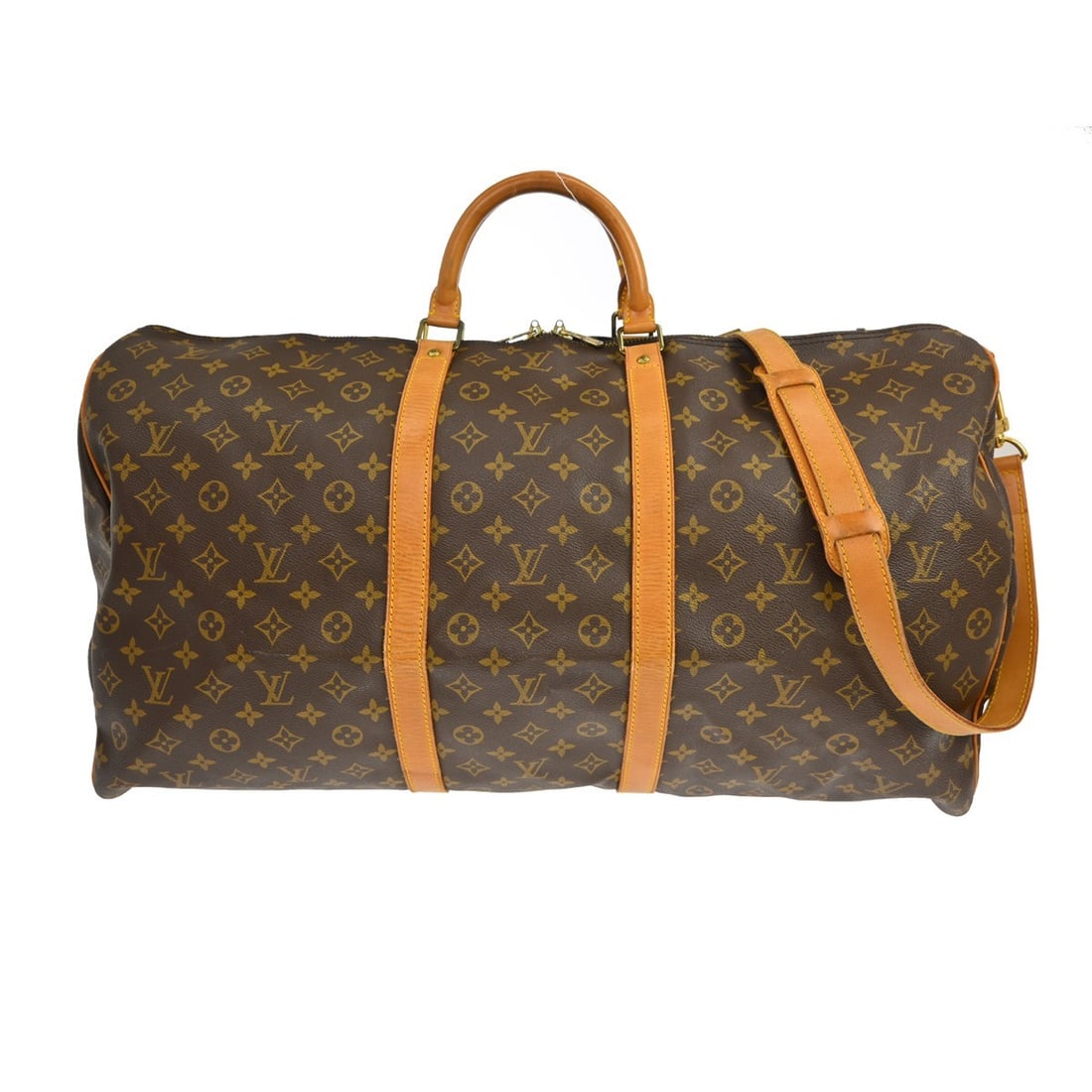 Louis Vuitton Keepall Bandouliere canvas travel bag brown: Louis Vuitton Keepall Bandouliere canvas travel bag brown Louis Vuitton Keepall Bandouliere Monogram travel bag in brown canvas. This unisex piece is made in France and remains in good condition overa