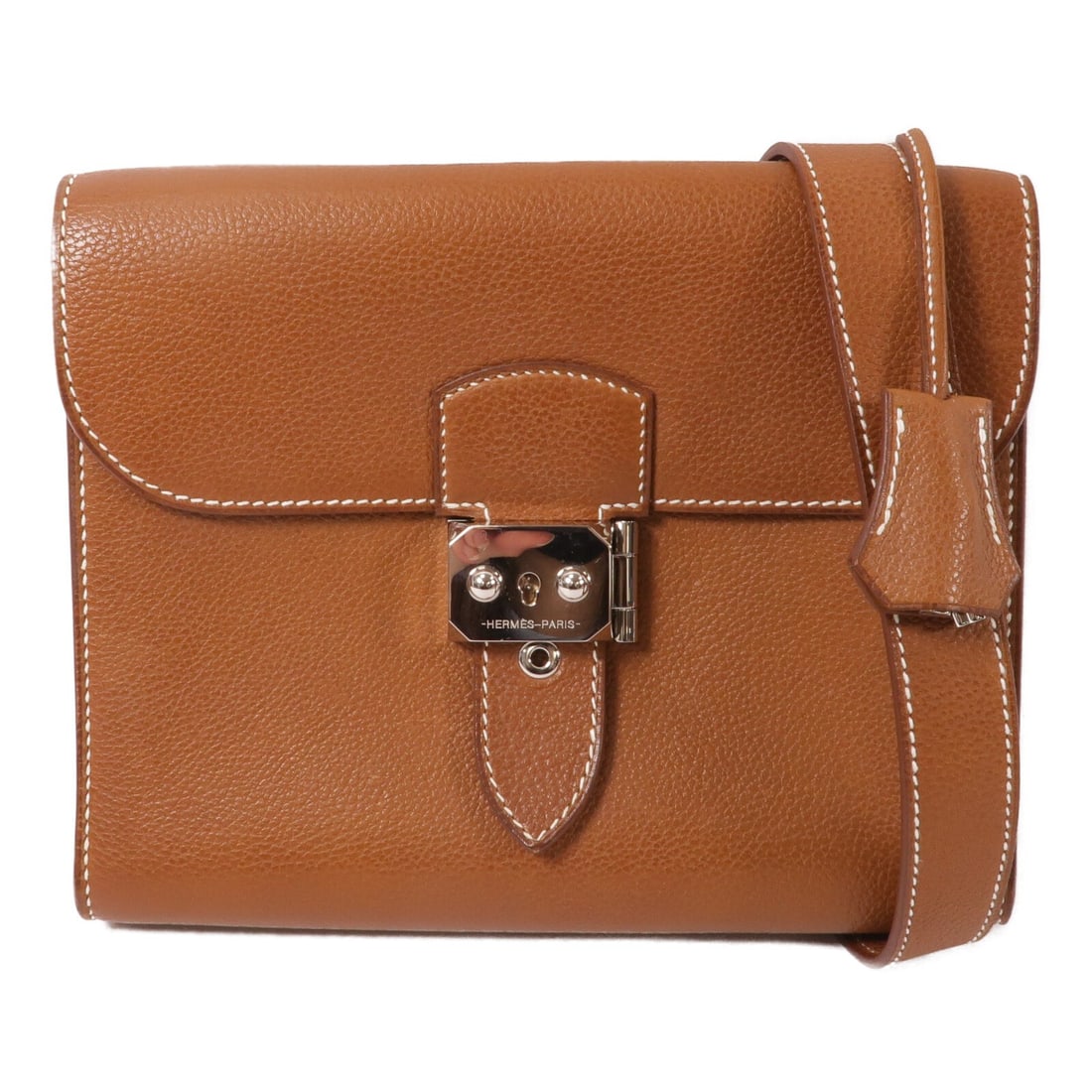Hermes Depeches 21 Barenia Leather Shoulder Bag PHW Brown: Hermes Depeches 21 Barenia Leather Shoulder Bag PHW Brown Hermes Depeches 21 shoulder bag in Barenia leather and calfskin with a brown exterior. Made in France, this women's shoulder bag features an o