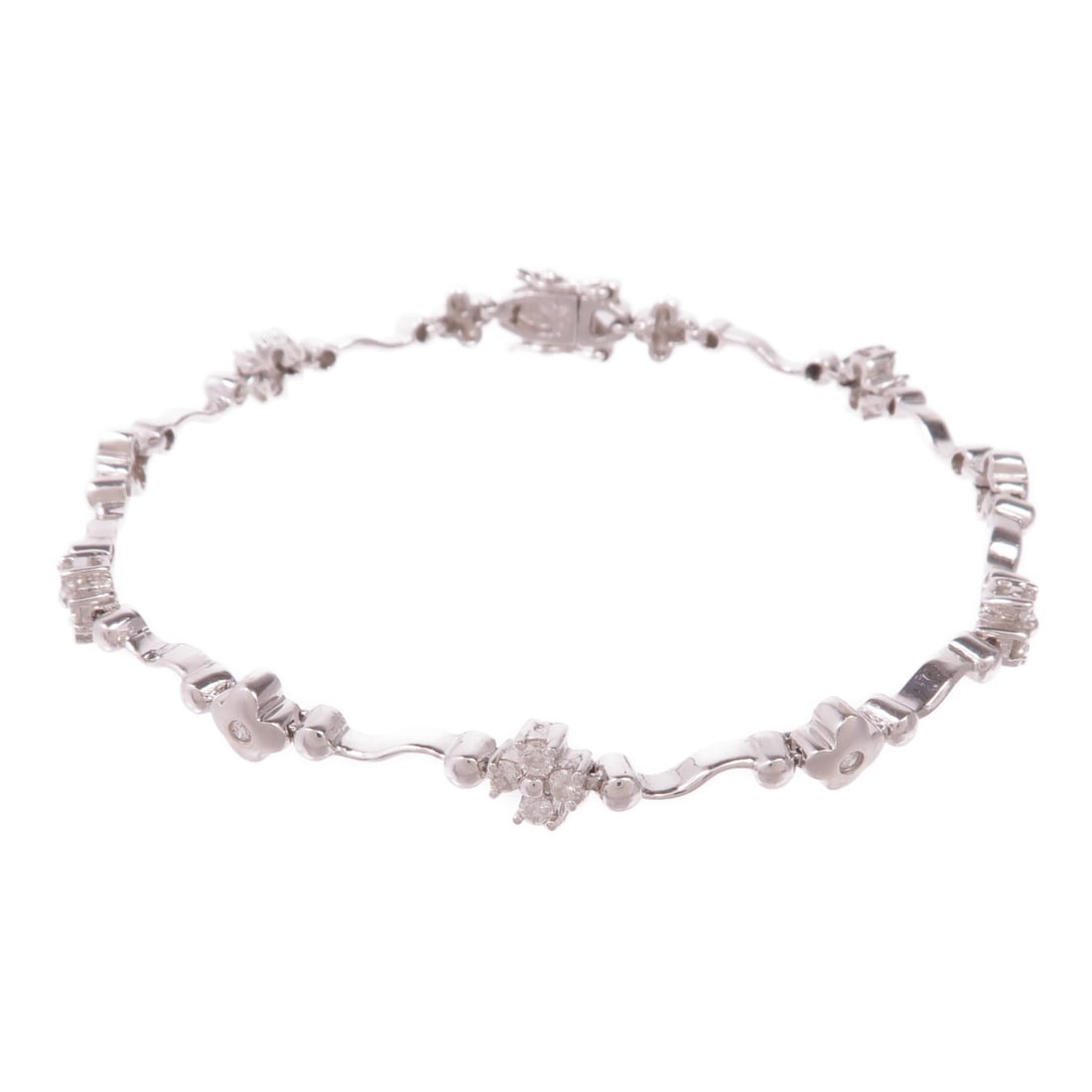 18K White Gold Diamond Bangle Bracelet 0.45ct 7.3g (1 of 10)