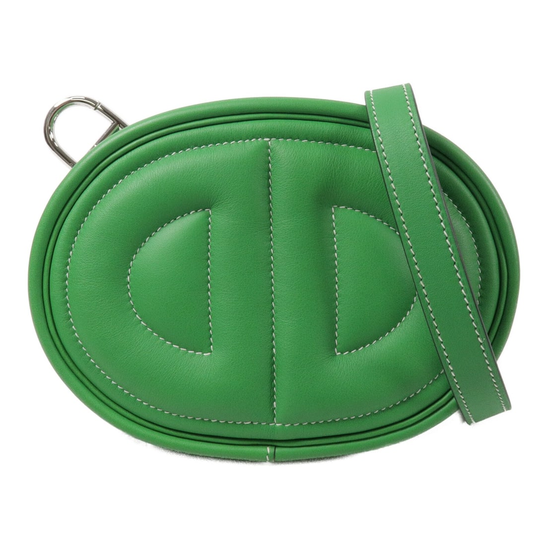 Hermes In The Loop waist bag Vaux Swift leather Bamboo Bleu Brume: Hermes In The Loop waist bag Vaux Swift leather Bamboo Bleu Brume Hermes In The Loop Belt Bag in Vaux Swift leather and calfskin (cowhide), presented in Bamboo/Bleu Brume green tones. This women's wai
