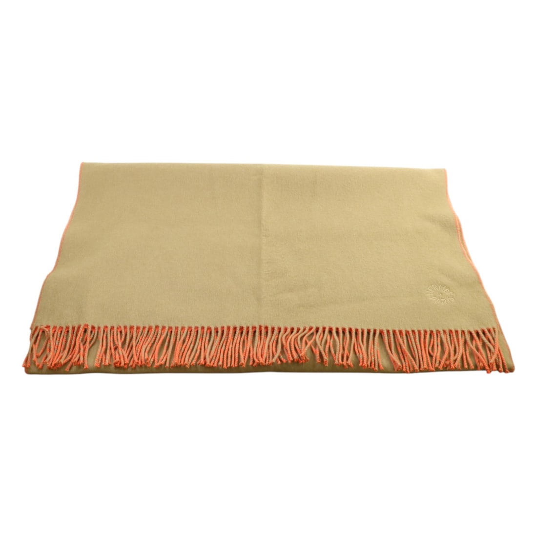Hermes Cashmere Scarf 70x175 Brown Pink France: Hermes Cashmere Scarf 70x175 Brown Pink France Hermes scarf muffler made from cashmere in brown and pink. It measures 175 cm x 70 cm and is listed in very good AB condition. Made in France. Specificat