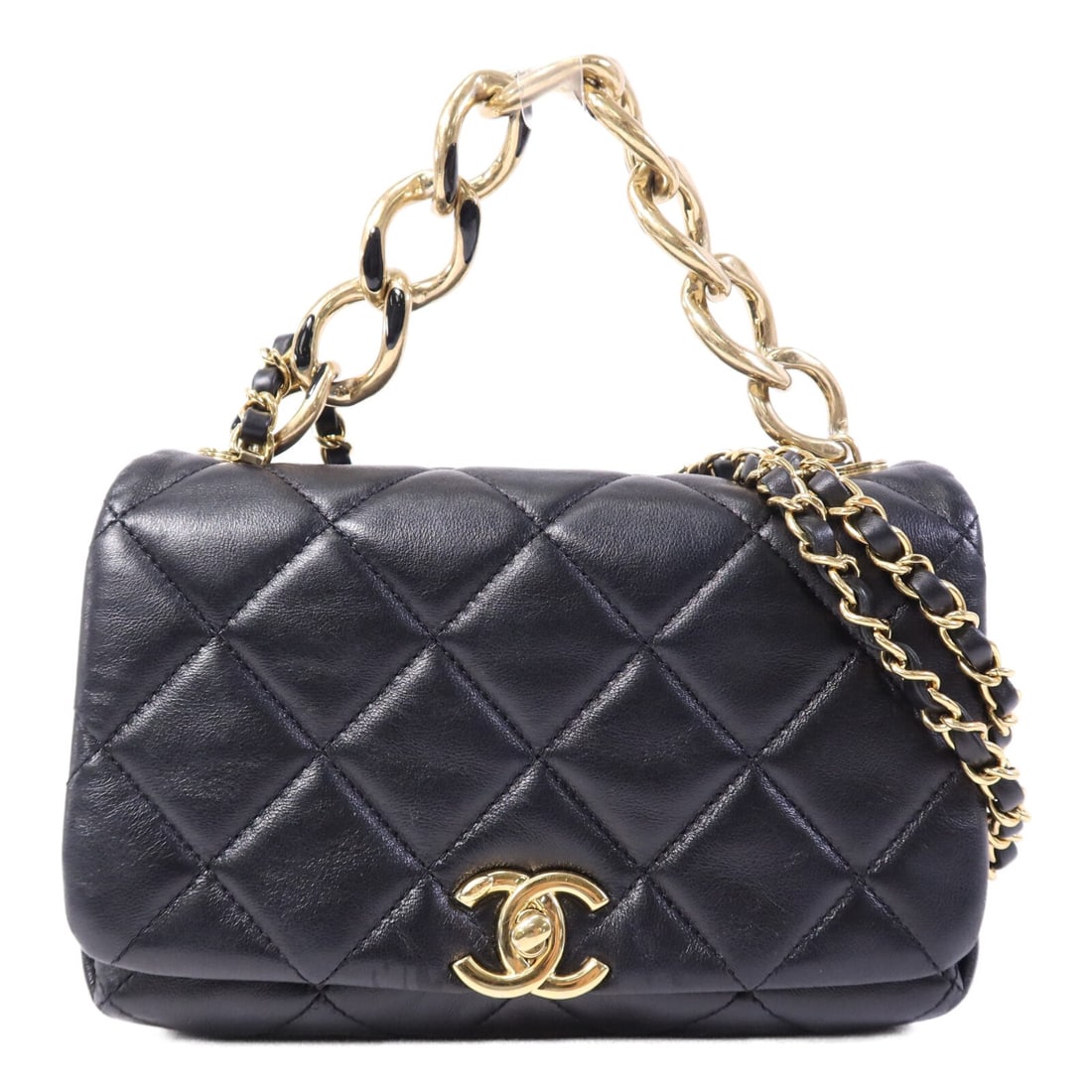 CHANEL AS3366 CC 2 Way Shoulder Bag Black Lambskin GHW (1 of 14)
