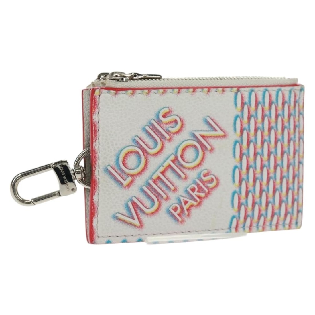 Louis Vuitton M81430 Damier Spray white double zip card case: Louis Vuitton M81430 Damier Spray white double zip card case Louis Vuitton Damier Spray Double Zip Card Holder in white Damier Ebene canvas. This women's card case is made in France and includes the d