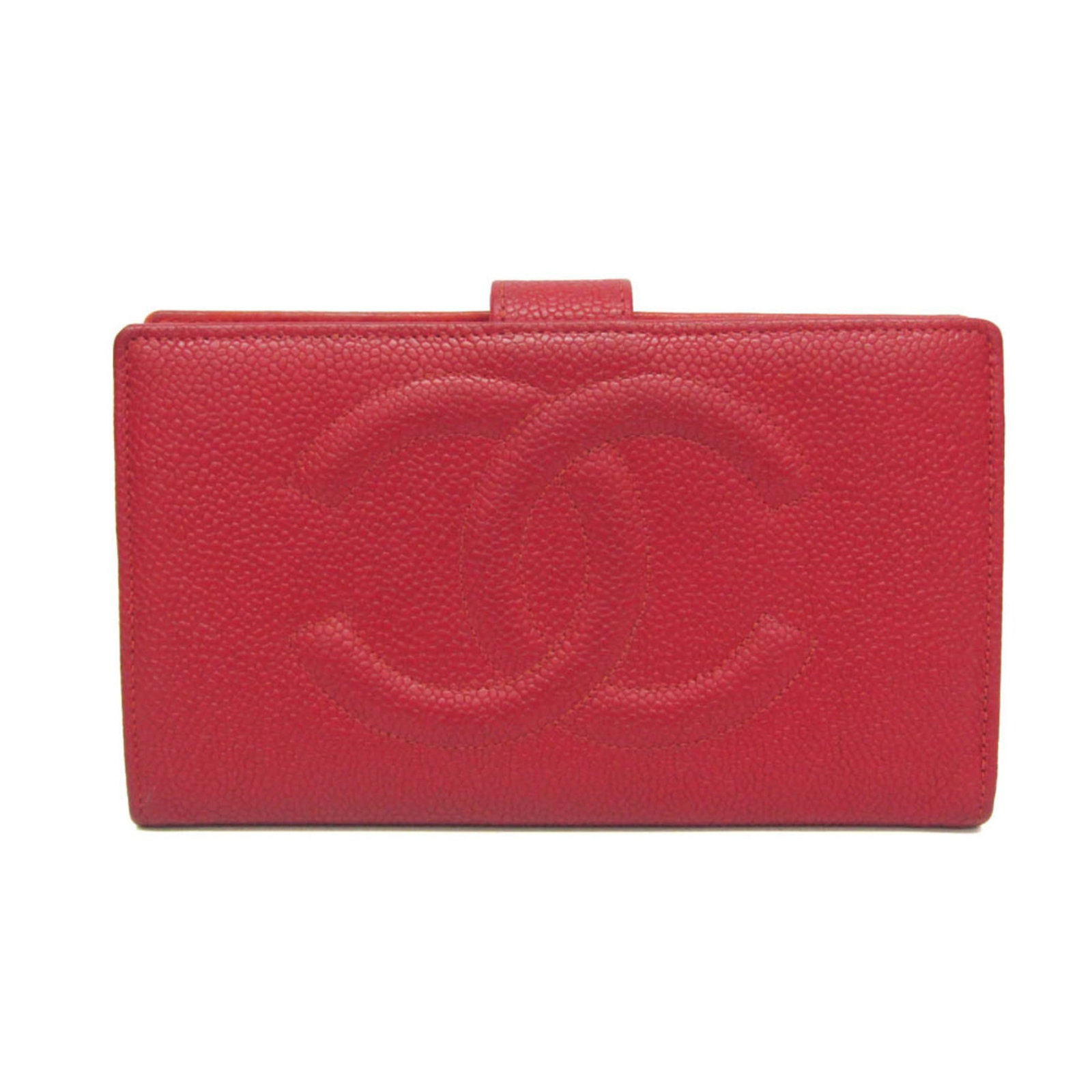 Chanel red leather Timeless CC French wallet (1 of 17)