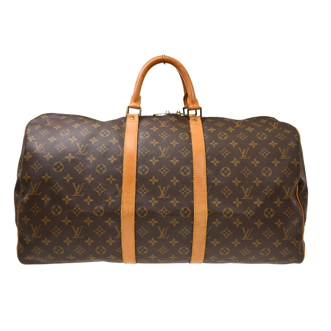 Louis Vuitton Keepall unisex brown canvas travel bag: Louis Vuitton Keepall unisex brown canvas travel bag Louis Vuitton Keepall unisex travel bag in brown canvas, made in France. The bag is described as in good condition with light scuffs, natural patin