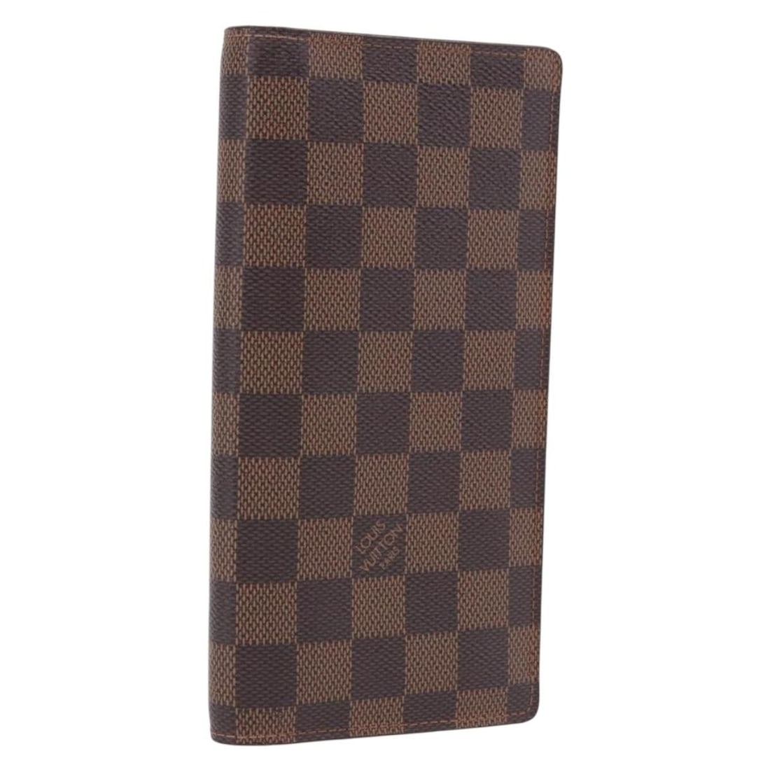 Louis Vuitton N60017 Brazza bifold wallet in Damier Ebene canvas: Louis Vuitton N60017 Brazza bifold wallet in Damier Ebene canvas Louis Vuitton Brazza bifold wallet in Damier Ebene canvas. This long wallet is made in France and shows reasonable wear consistent with