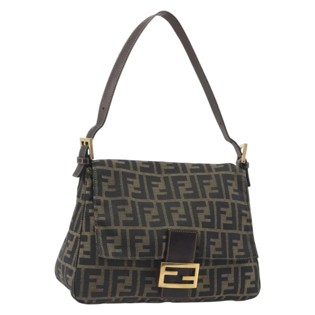FENDI Mamma Baguette Brown Zucca Canvas Shoulder Bag Gold Tone: FENDI Mamma Baguette Brown Zucca Canvas Shoulder Bag Gold Tone Authentic FENDI Mamma Baguette shoulder bag in brown Zucca canvas with gold-tone accents. Made in Italy, this women's bag features the cl