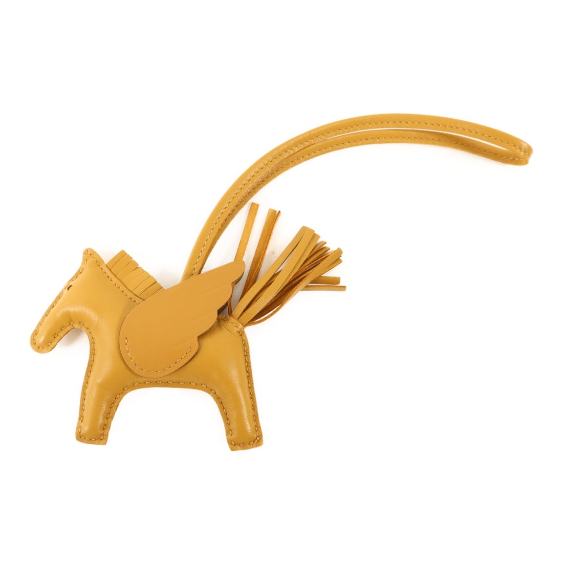 Hermes Rodeo Pegase PM Leather Charm Sesame Brown: Hermes Rodeo Pegase PM Leather Charm Sesame Brown Hermes Rodeo Pegase PM charm in Sesame and Brown, made from Milo/Swift leather with lambskin (sheep leather) and calfskin (cowhide) details. It is a w