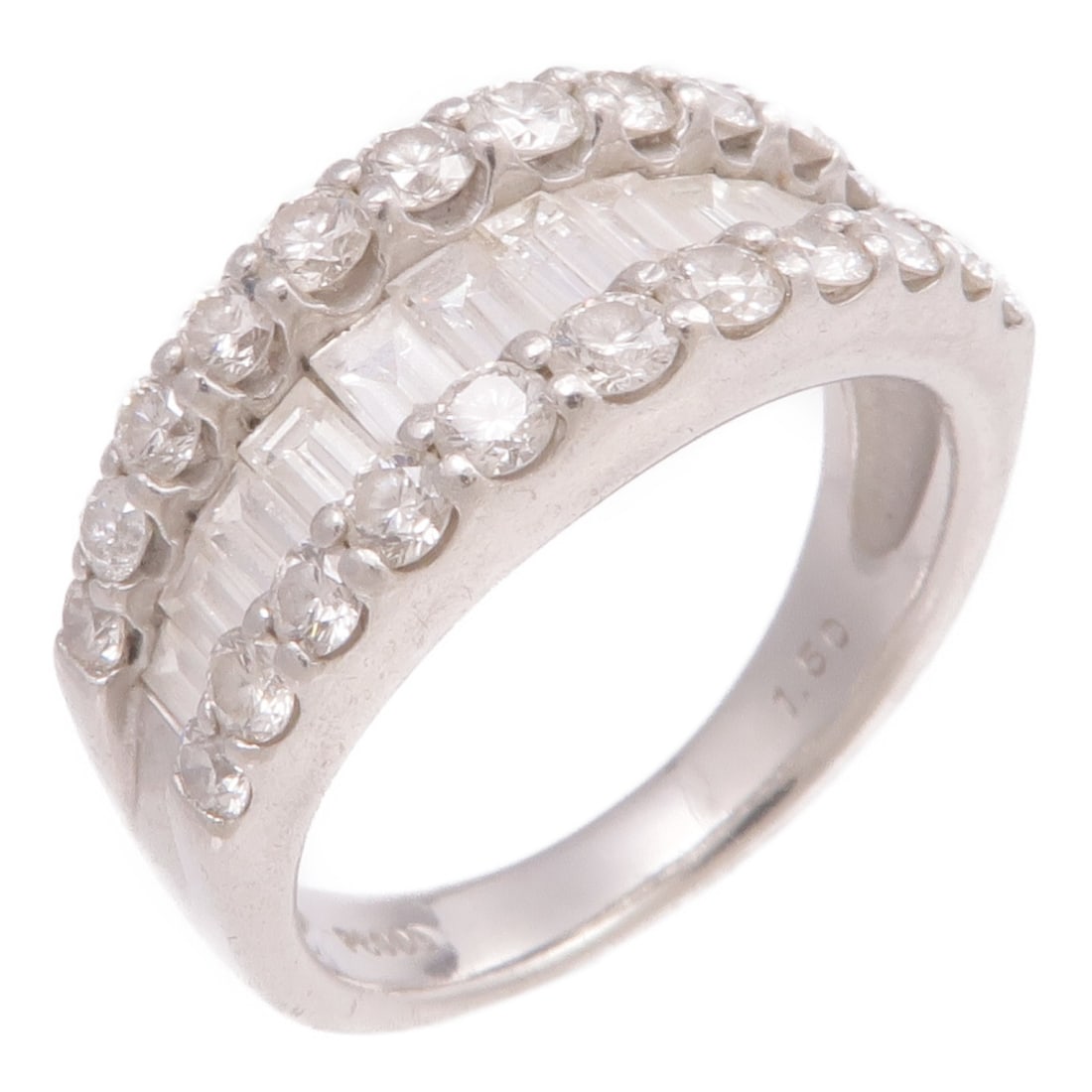 Pt900 Platinum Diamond Ring US Size 5.25 (1 of 10)