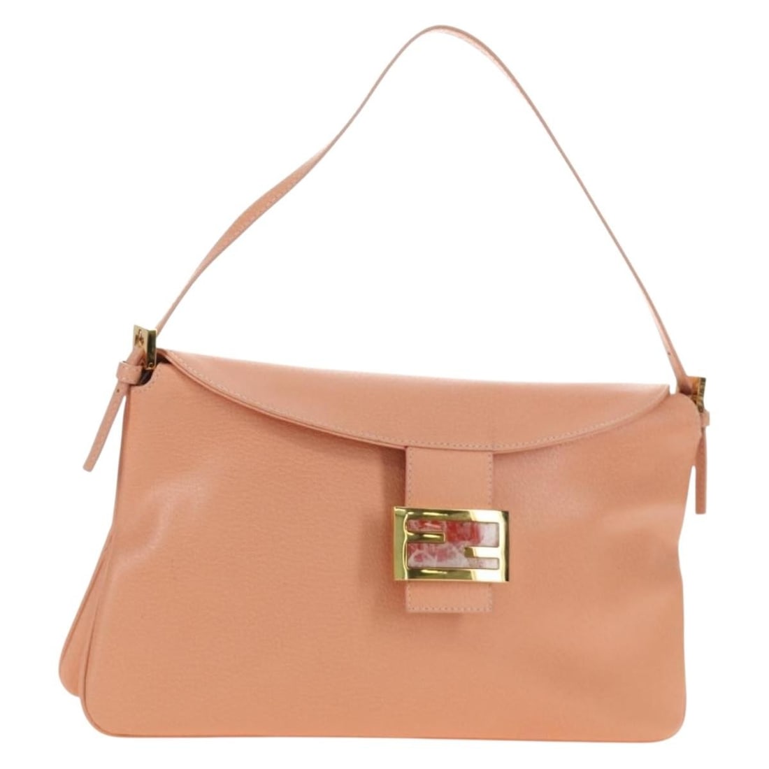 FENDI Leather Shoulder Bag Mamma Baguette Orange Gold Italy: FENDI Leather Shoulder Bag Mamma Baguette Orange Gold Italy Fendi Mamma Baguette shoulder bag in leather with an orange and gold color combination. Made in Italy, this women's bag features a shoulder 