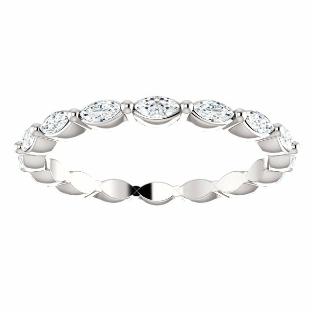 Rachel Koen 14K White Gold 1.10CT Marquise Diamond Eternity Band (1 of 5)